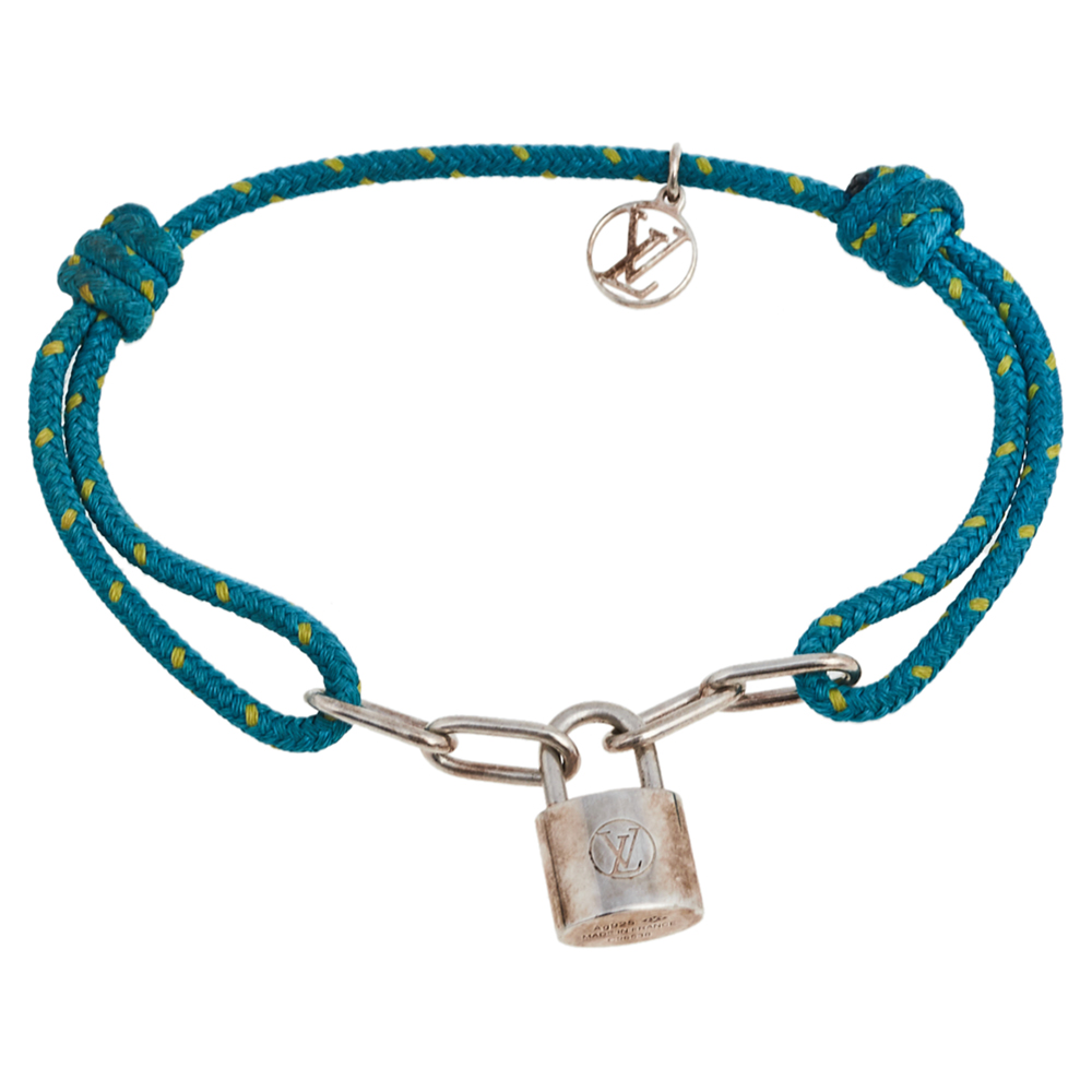 

Louis Vuitton x UNICEF Lockit Blue Cord Sterling Silver Charm Bracelet