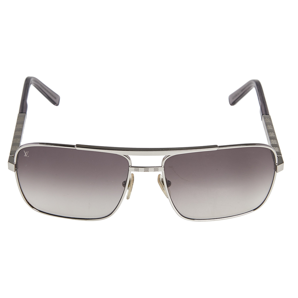 

Louis Vuitton Silver Tone Damier / Grey Gradient Z0260U Attitude Pilot Sunglasses