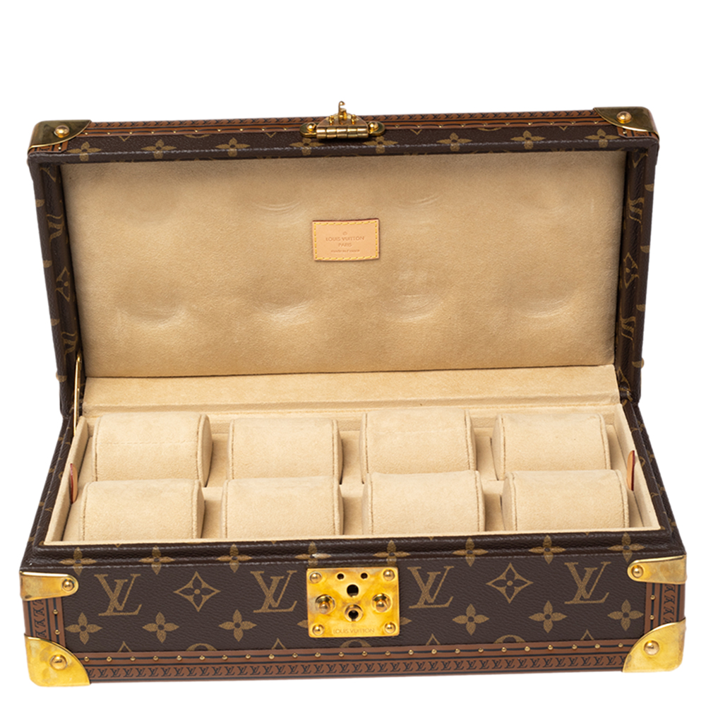 

Louis Vuitton Monogram Canvas 8 Watch Case, Brown