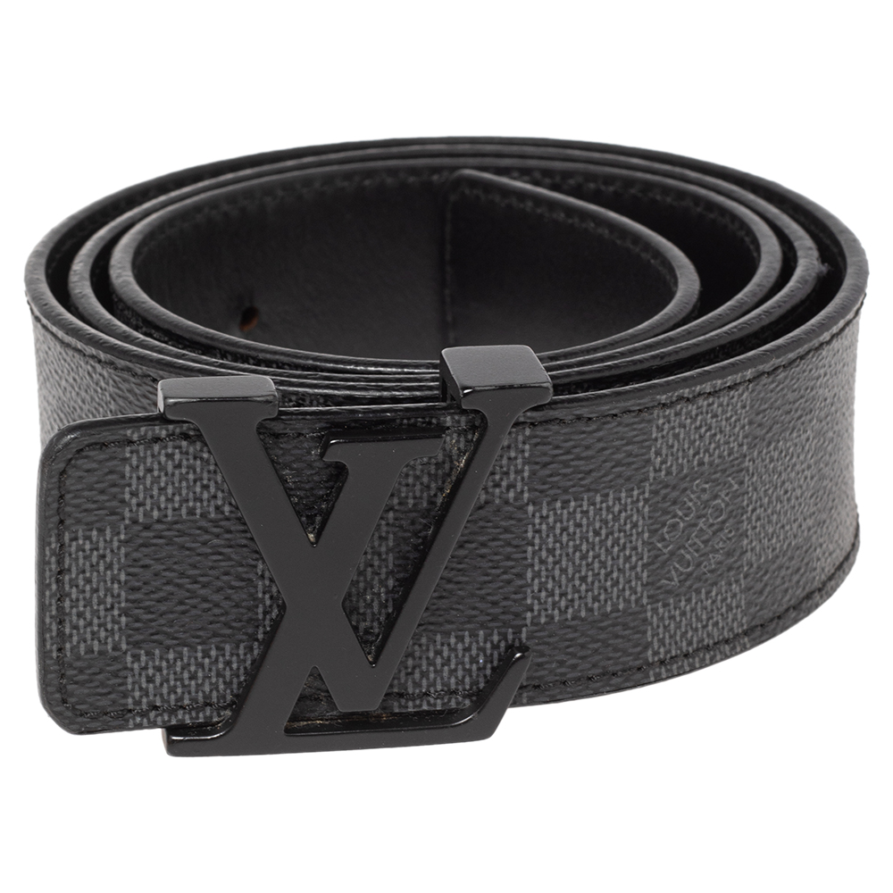 

Louis Vuitton Damier Graphite Canvas LV Initiales Belt, Black