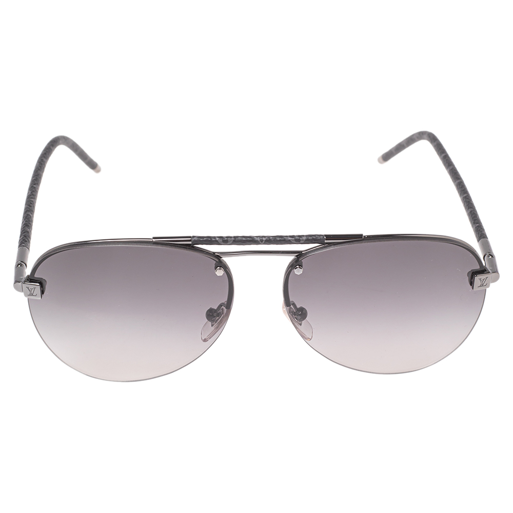 

Louis Vuitton Gunmetal Tone/Grey Gradient Clockwise Canvas Aviator Sunglasses