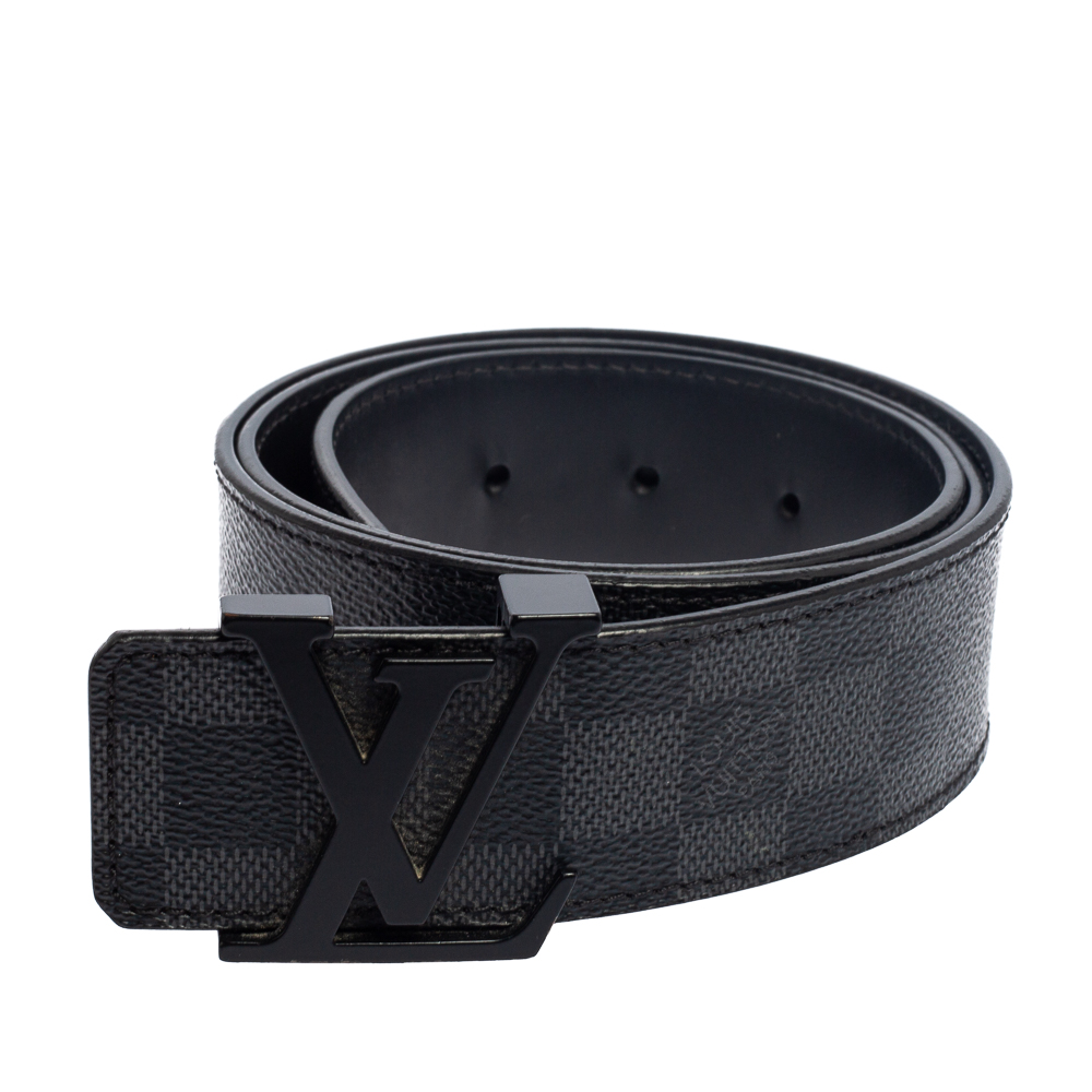 

Louis Vuitton Damier Graphite Canvas LV Initiales Belt, Black