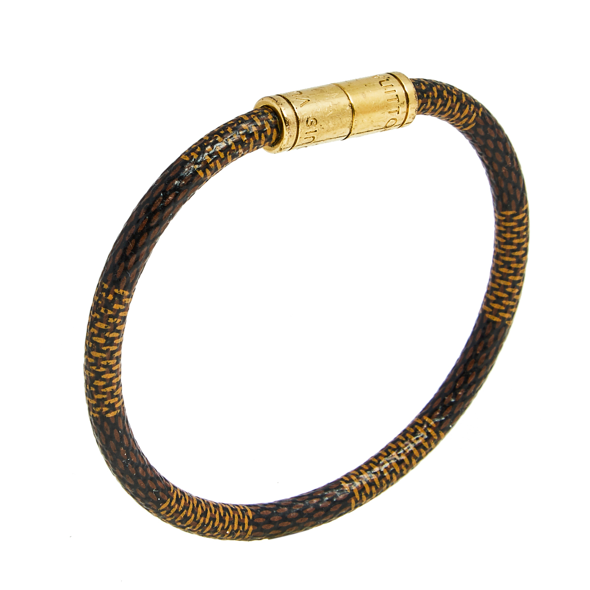 

Louis Vuitton Keep It Damier Ebene Canvas Gold Tone Bracelet