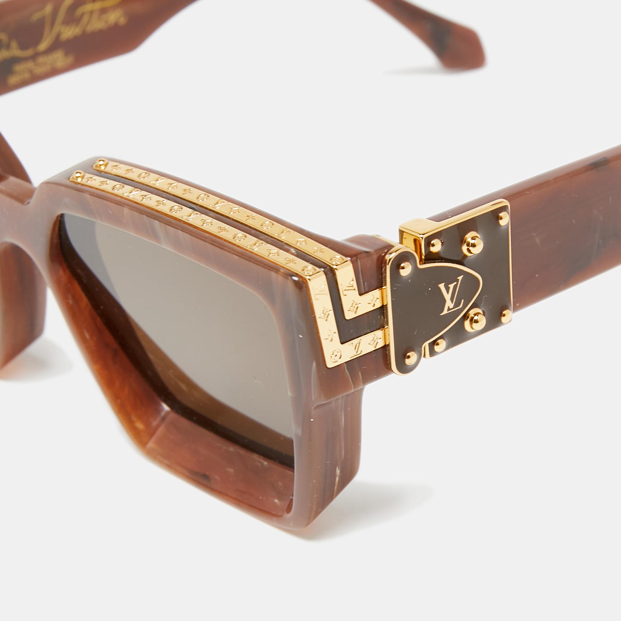 

Louis Vuitton Honey Havana/ Brown 1.1 Millionaires Square Sunglasses