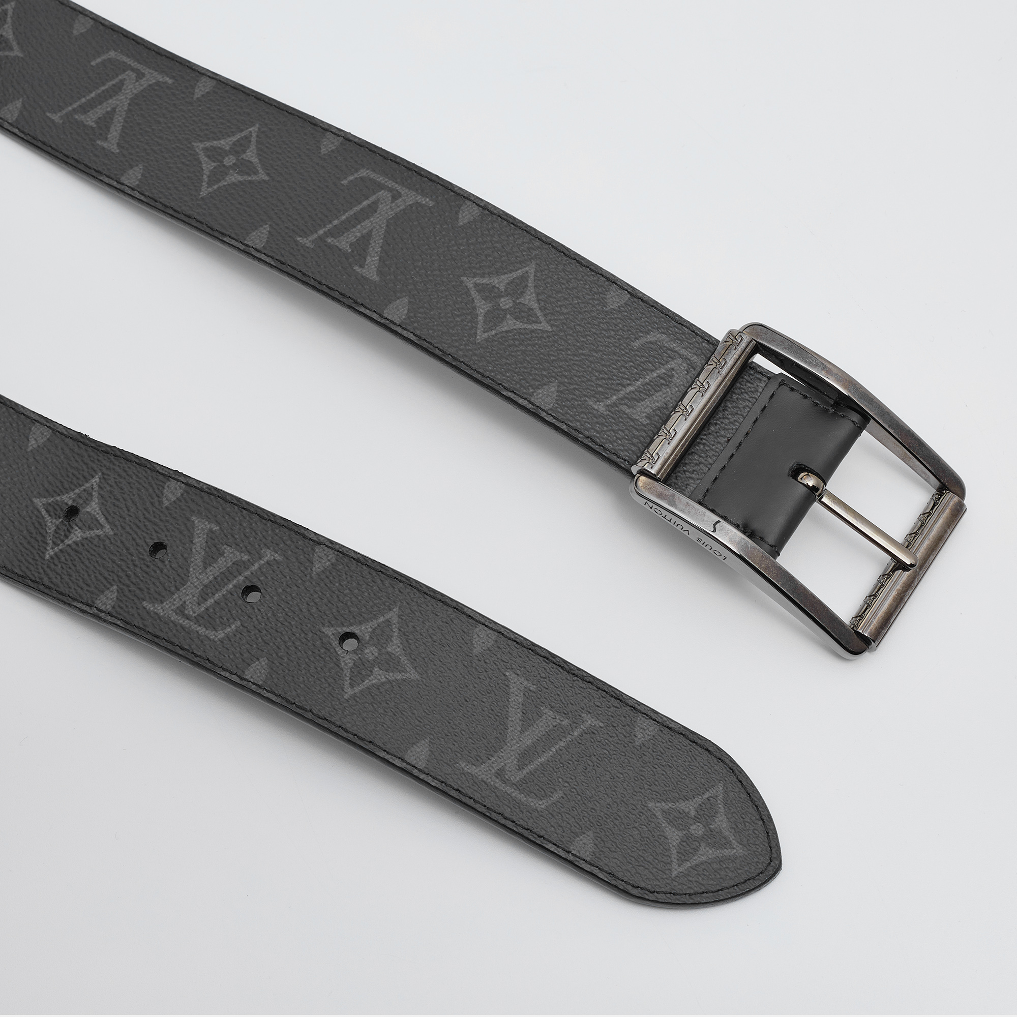 

Louis Vuitton Black Monogram Canvas Buckle Belt Size