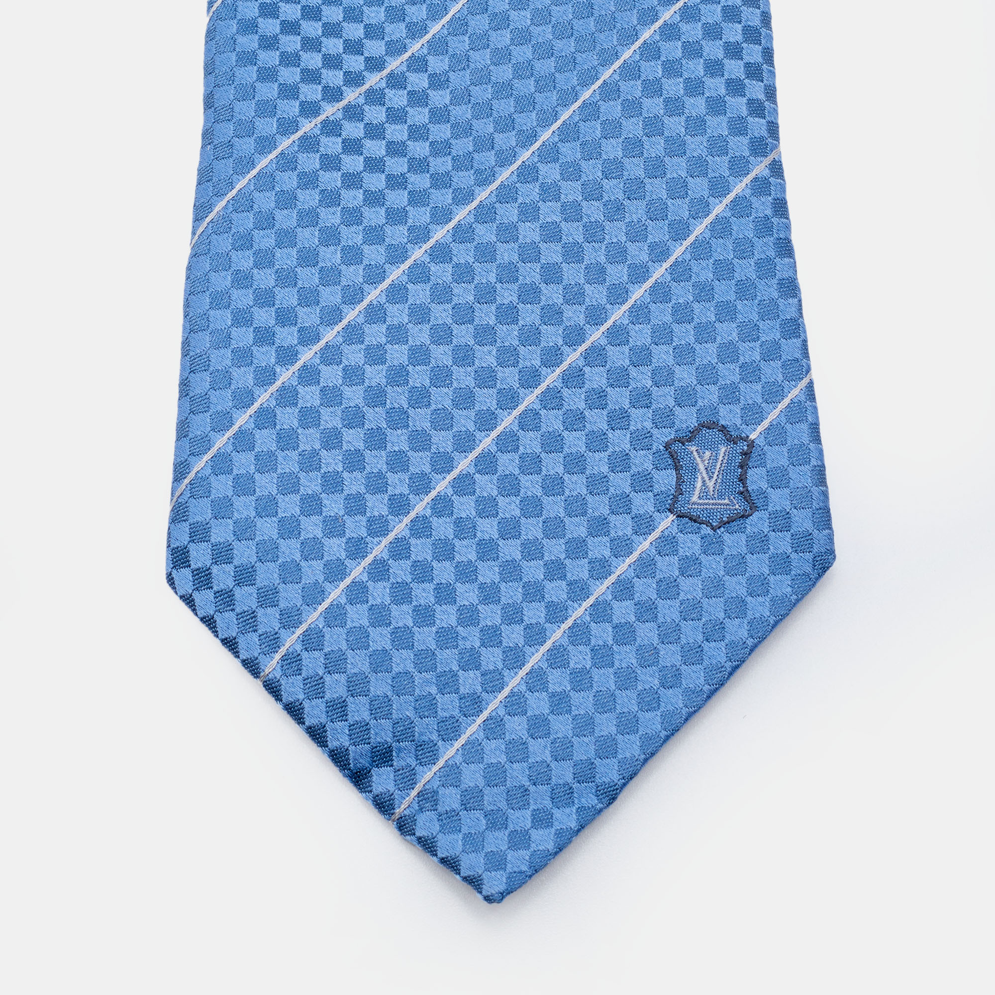 

Louis Vuitton Blue Damier Jacquard Silk Tie