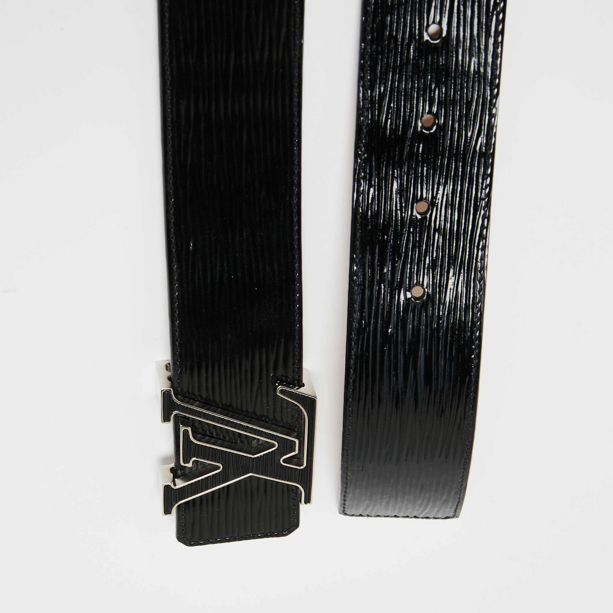 Louis Vuitton Belt LV Initiales Epi 1.25 Width Black in Leather with  Silver-tone - US