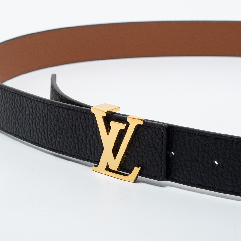 

Louis Vuitton Black/Brown Leather LV Initiales Reversible Belt