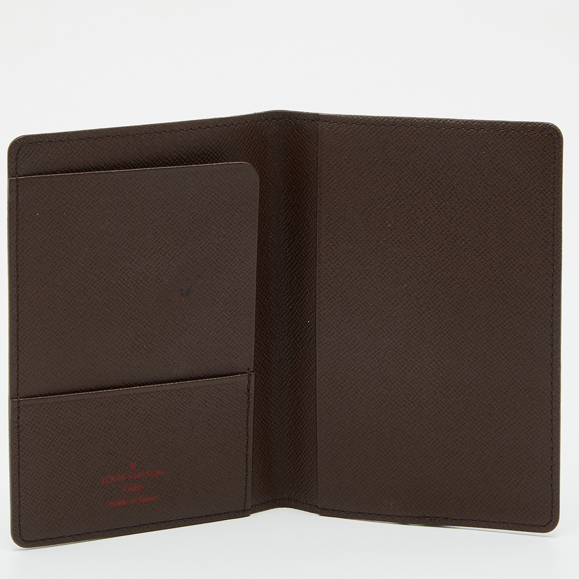 

Louis Vuitton Damier Ebene Canvas Passport Cover, Brown
