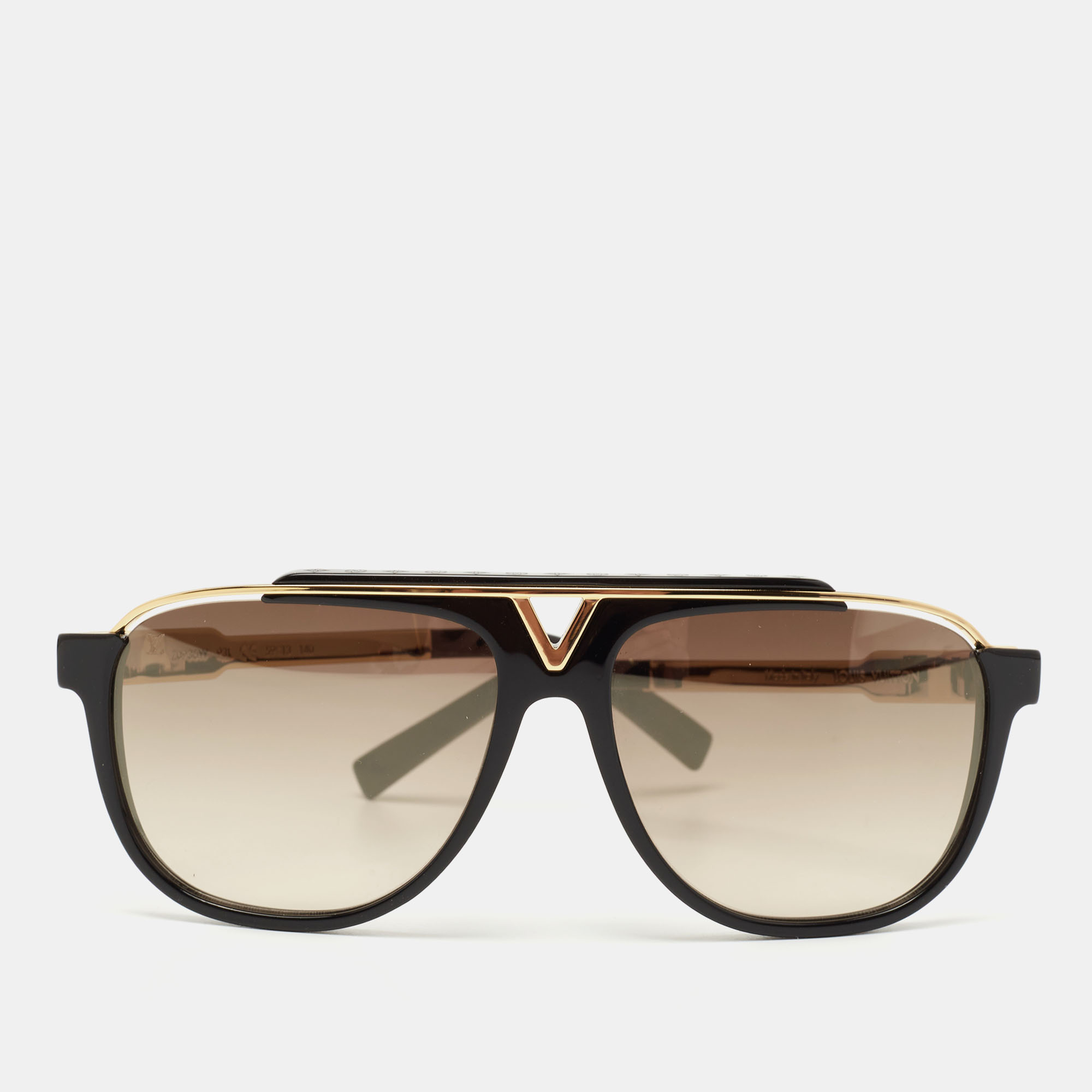Pre-owned Louis Vuitton Black/gold Z0936w Mascot Sunglasses
