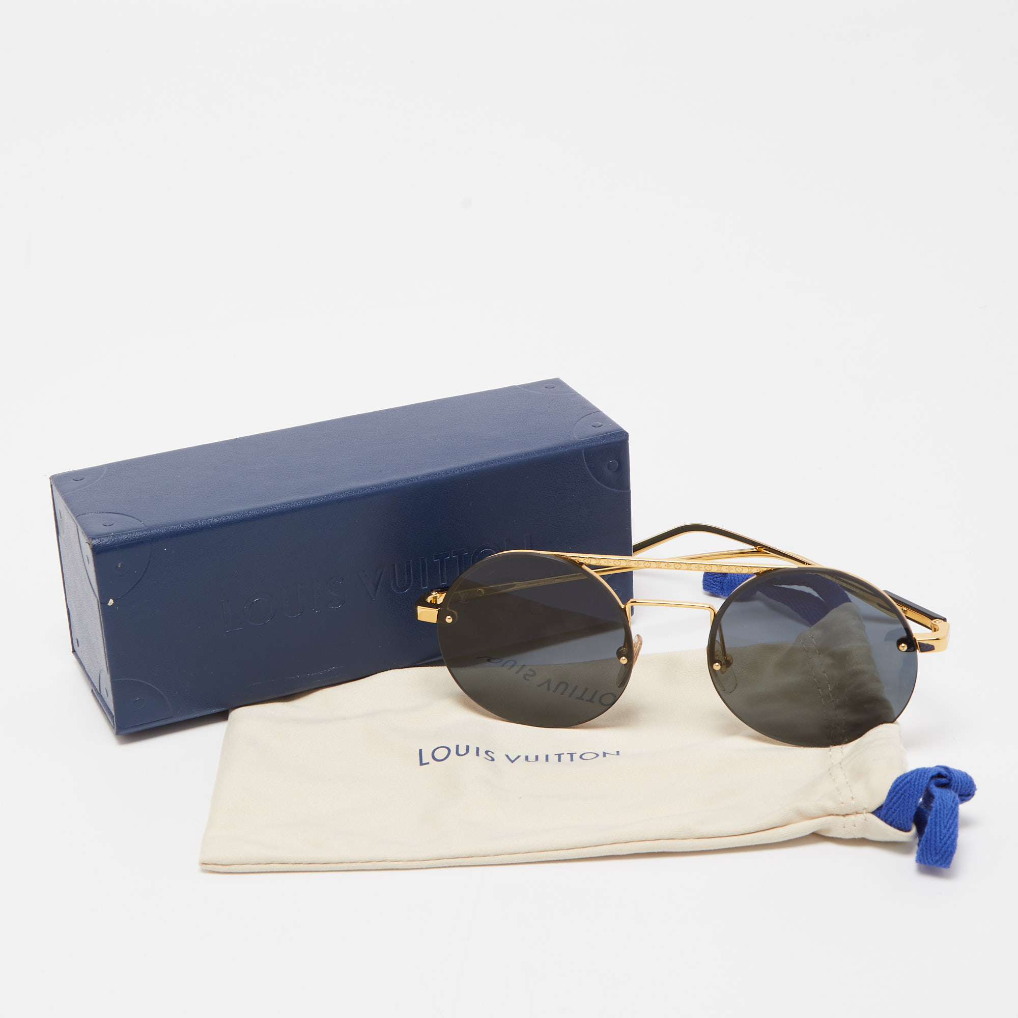 Louis Vuitton Black Z1269W Gingko Round Sunglasses Louis Vuitton