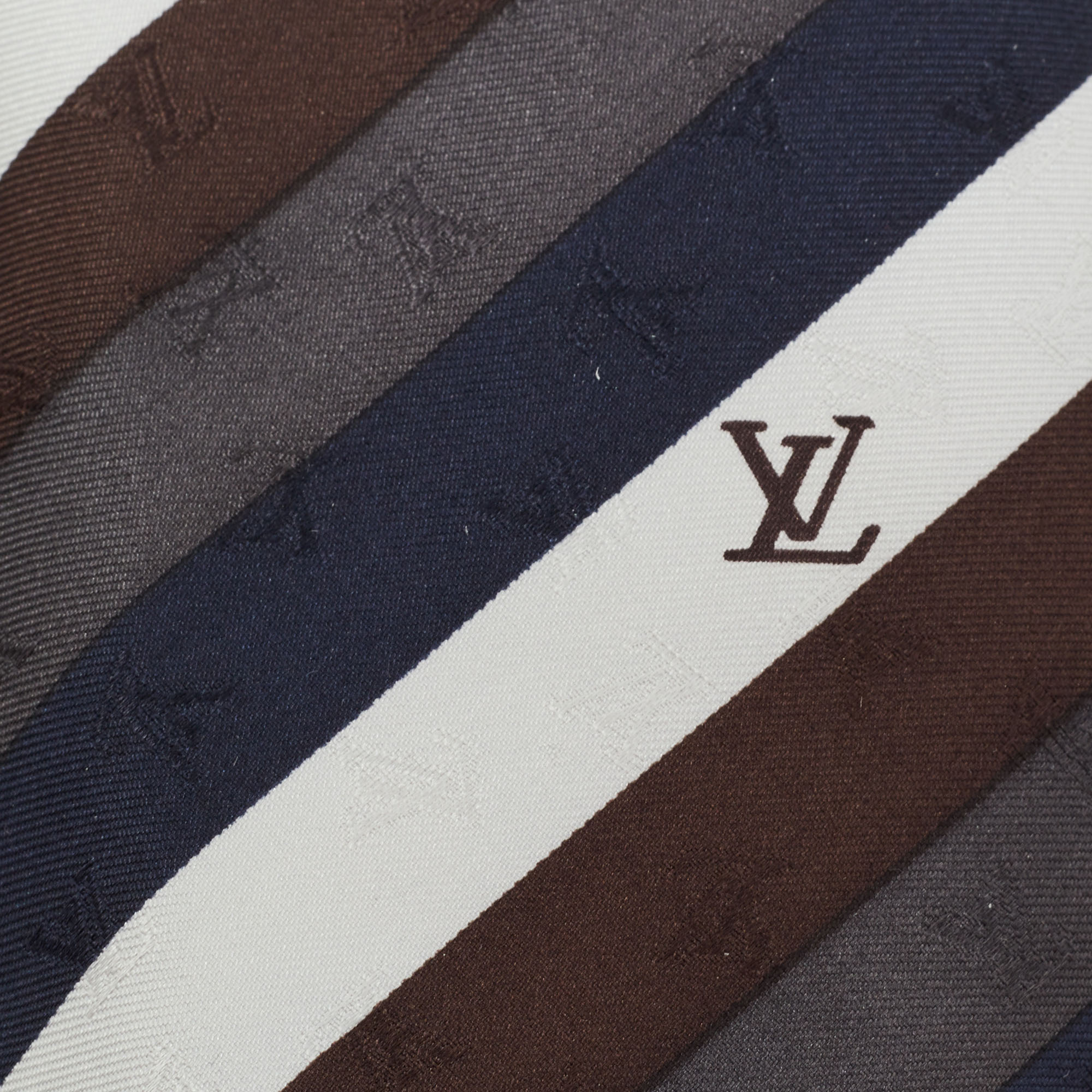 

Louis Vuitton Multicolor Diagonal Striped Logo Silk Tie