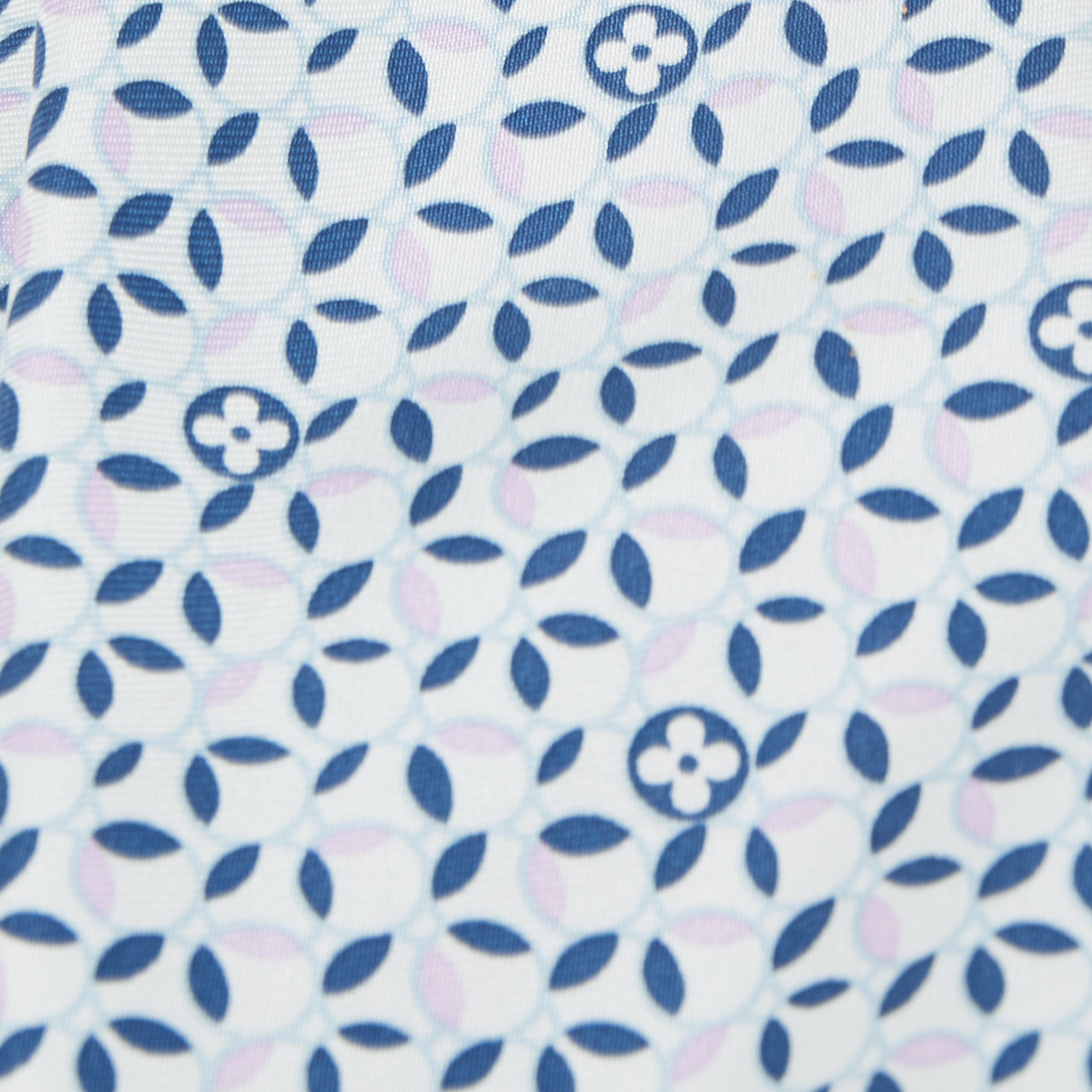 

Louis Vuitton Blue Monogram Flower Print Silk Tie