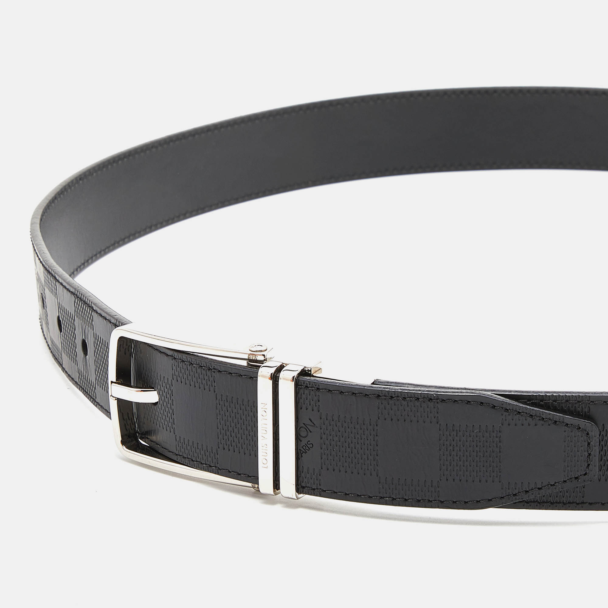 

Louis Vuitton Black Damier Inifini Leather Boston Reversible Belt