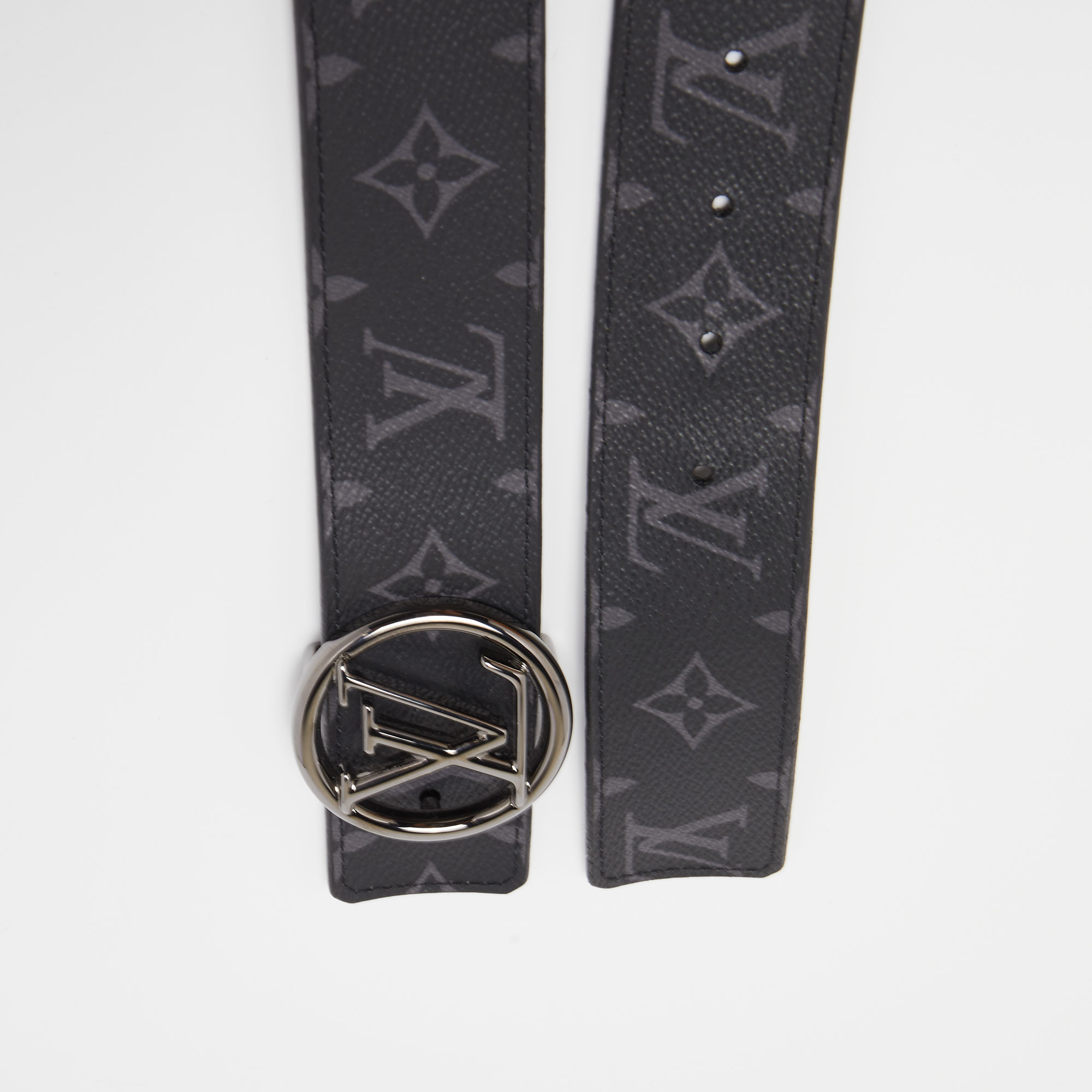 

Louis Vuitton Monogram Eclipse Canvas LV Circle Reversible Belt, Black