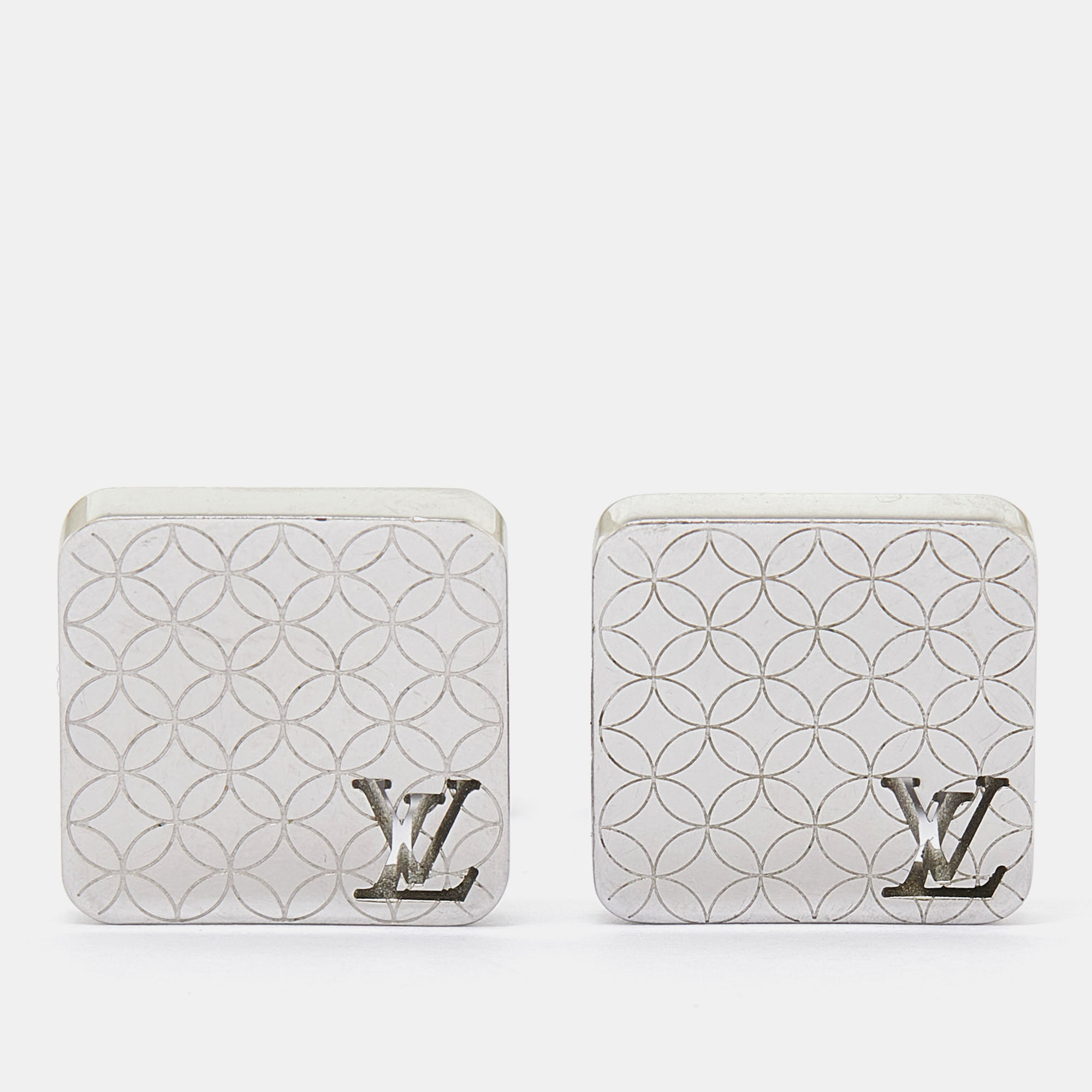 

Louis Vuitton Champs Elysées Textured Silver Tone Cufflinks