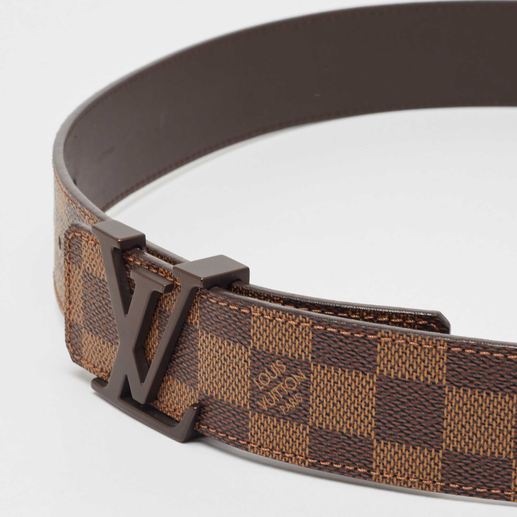 

Louis Vuitton Damier Ebene Canvas LV Initials Belt, Brown