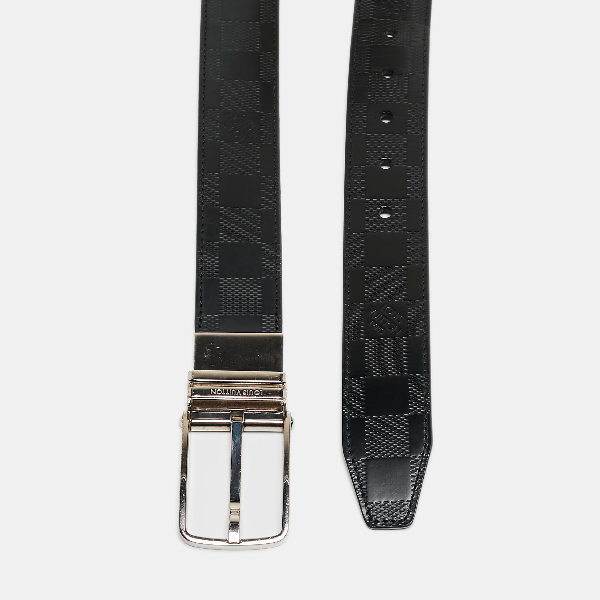 

Louis Vuitton Damier Infini Leather Boston Reversible Belt, Black