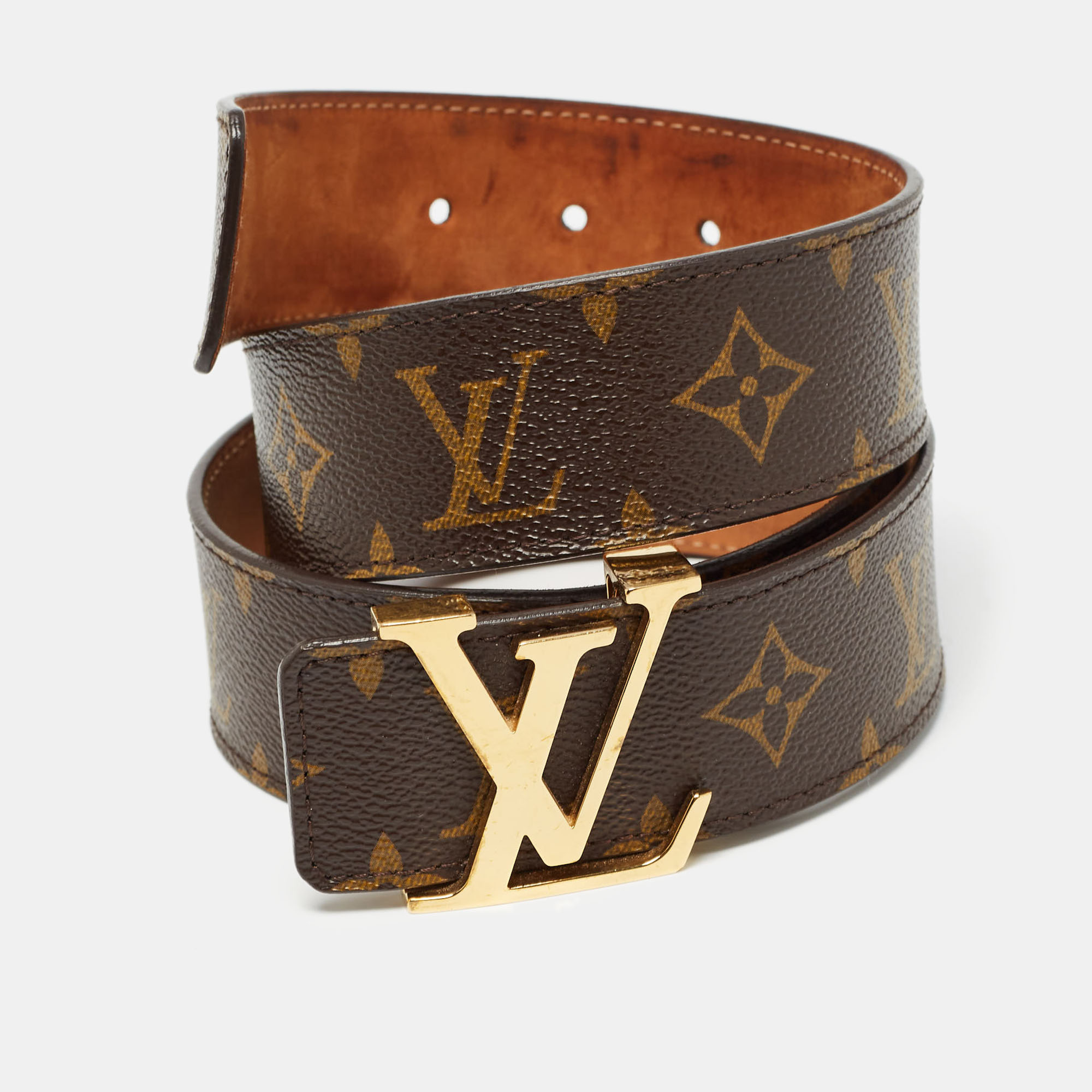 

Louis Vuitton Monogram Canvas LV Initiales Belt, Brown