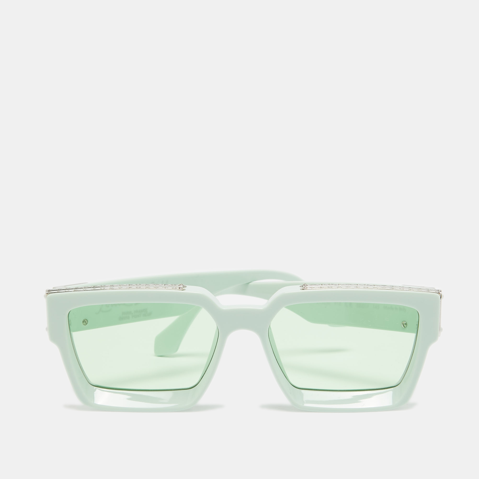 Pre-owned Louis Vuitton Mint Green 1.1 Millionaires Square Sunglasses