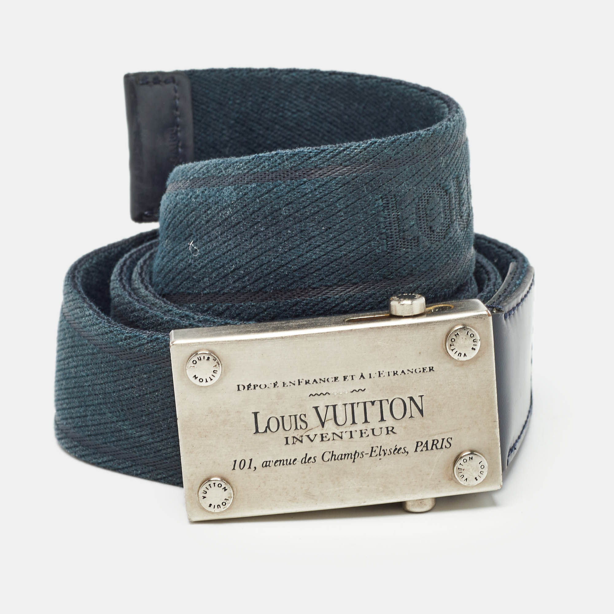 

Louis Vuitton Blue Canvas Inventeur Belt