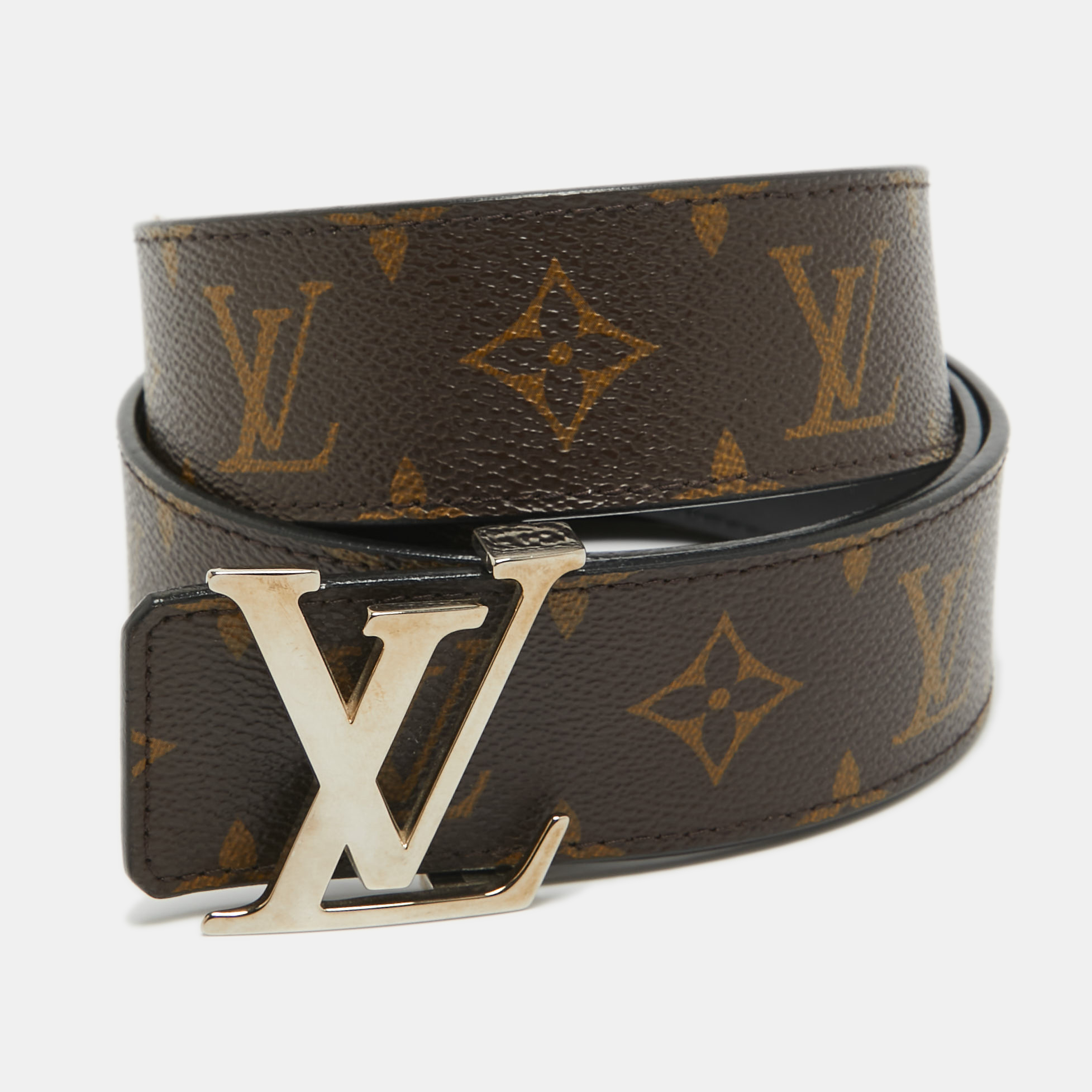 

Louis Vuitton Monogram Canvas and Leather LV Initiales Reversible Belt, Brown