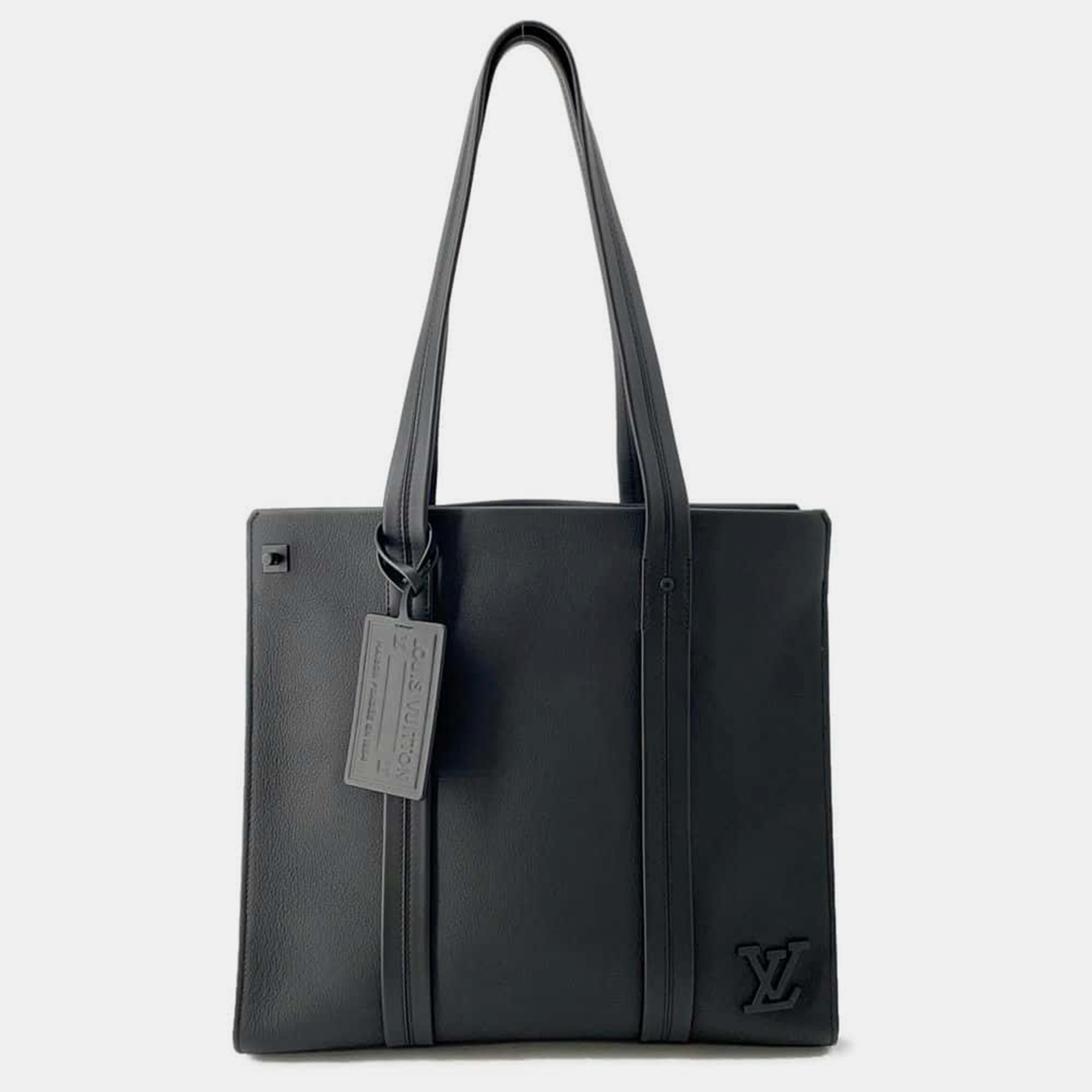 

Louis Vuitton Noir Grain Leather Aerogram Tote Bag, Black