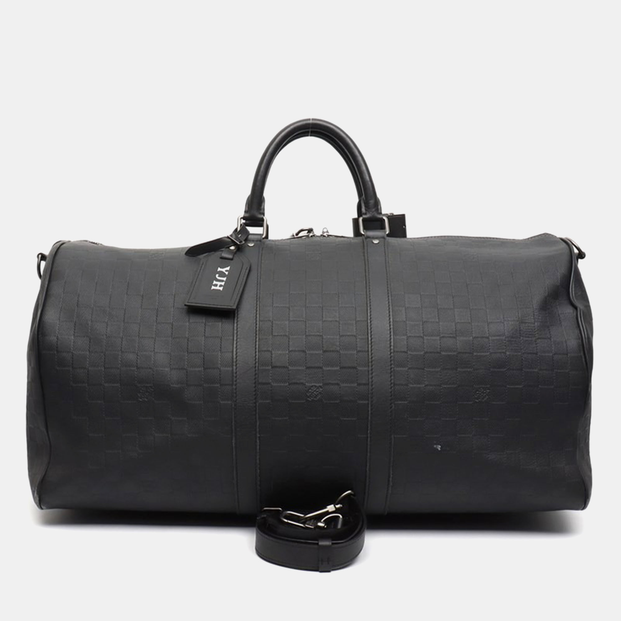 

Louis Vuitton Black Damier Infini Bandoulière Keepall 55 Duffel Bag