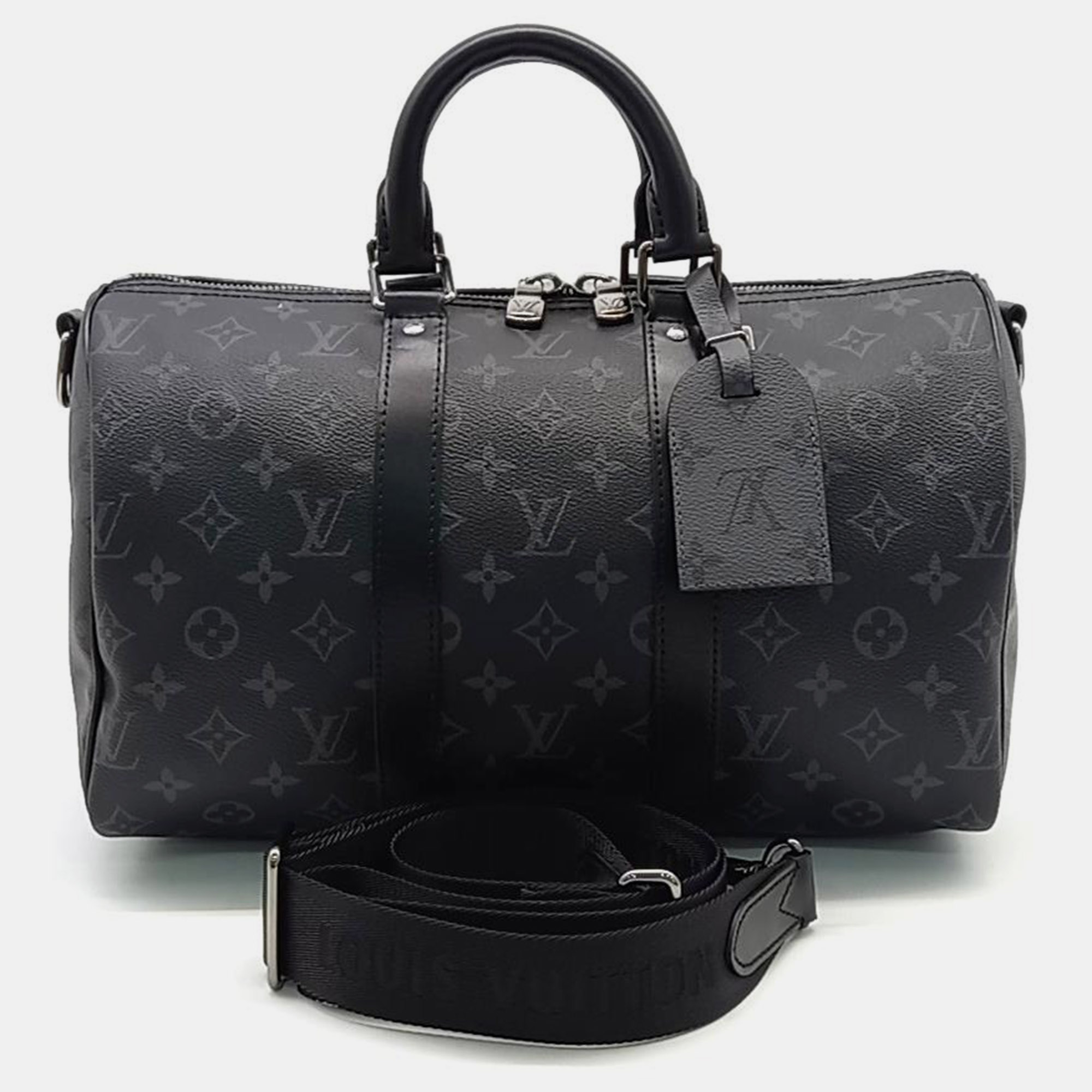 

Louis Vuitton Eclipse Bandouliere Keepall 35 Bag, Black