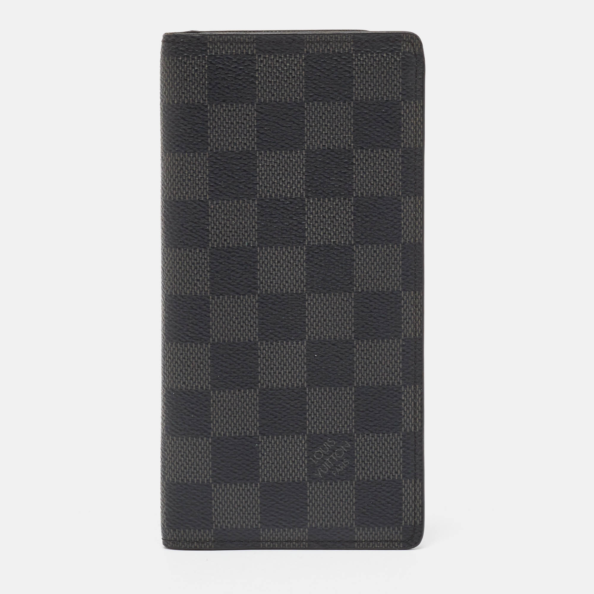 

Louis Vuitton Damier Graphite Canvas Brazza Wallet, Black