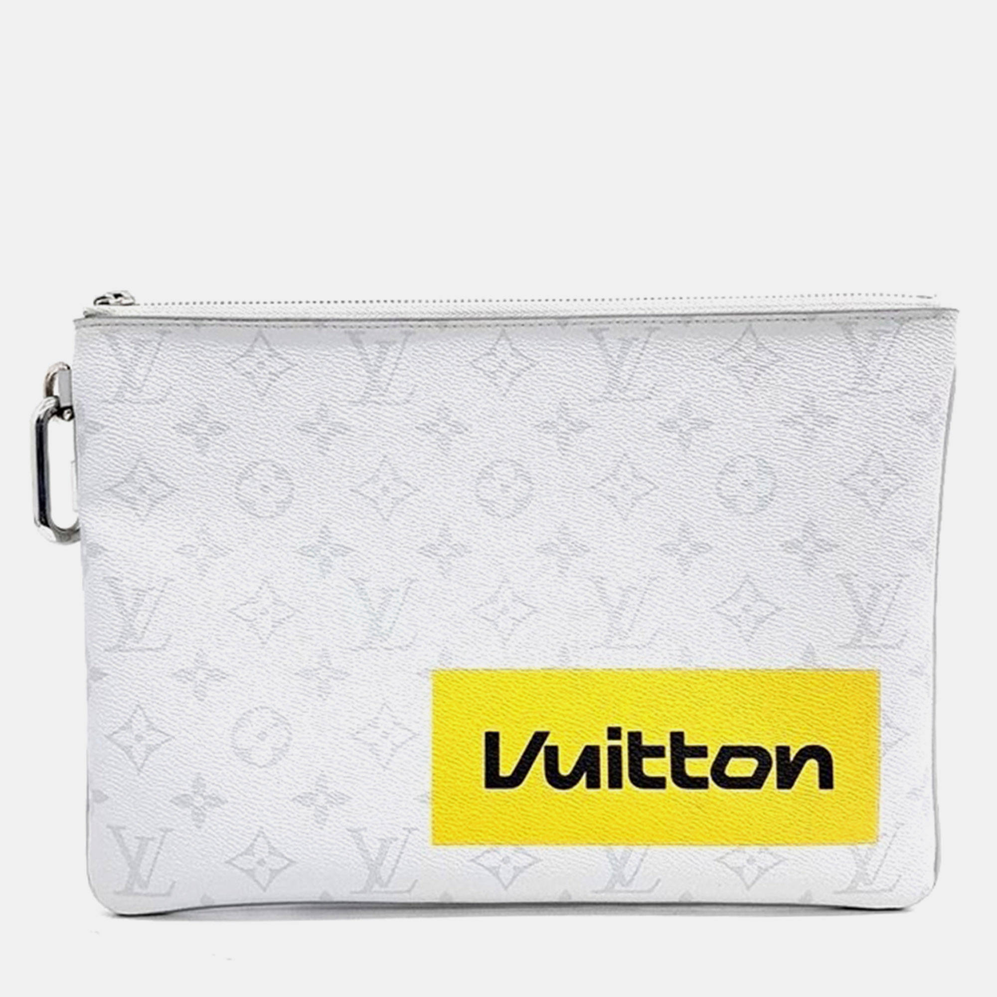 Pre-owned Louis Vuitton Zip Pouch Gm In Grey