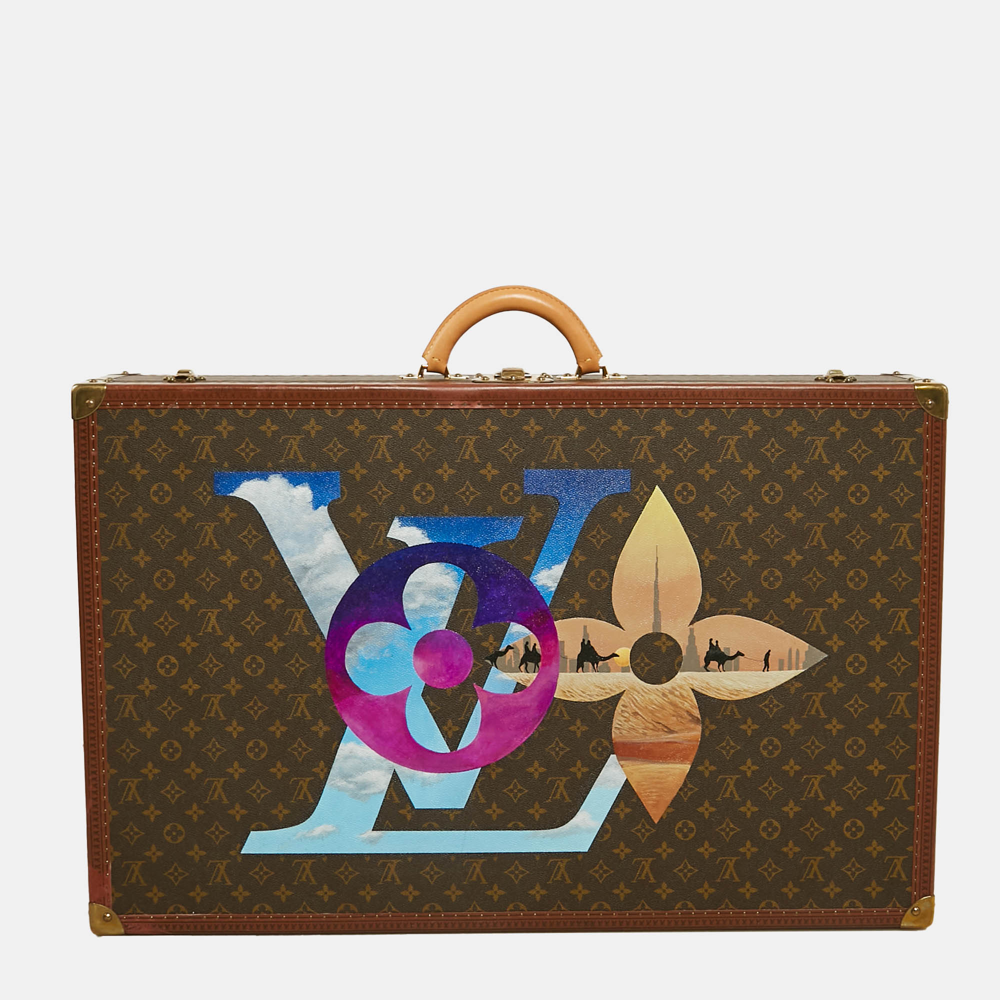 

Louis Vuitton Monogram Canvas Bisten 80 Suitcase, Brown