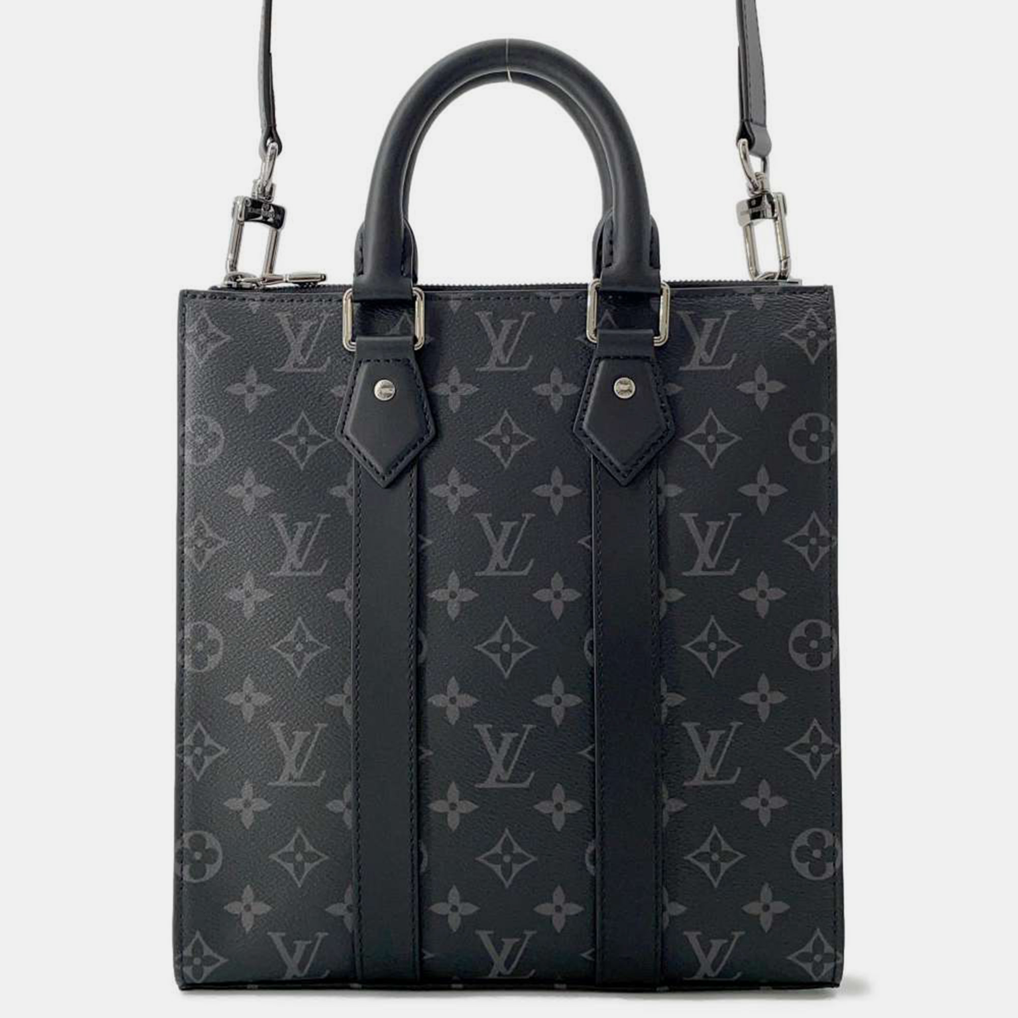 Pre-owned Louis Vuitton Noir Monogram Eclipse Sac Plat Bag In Black