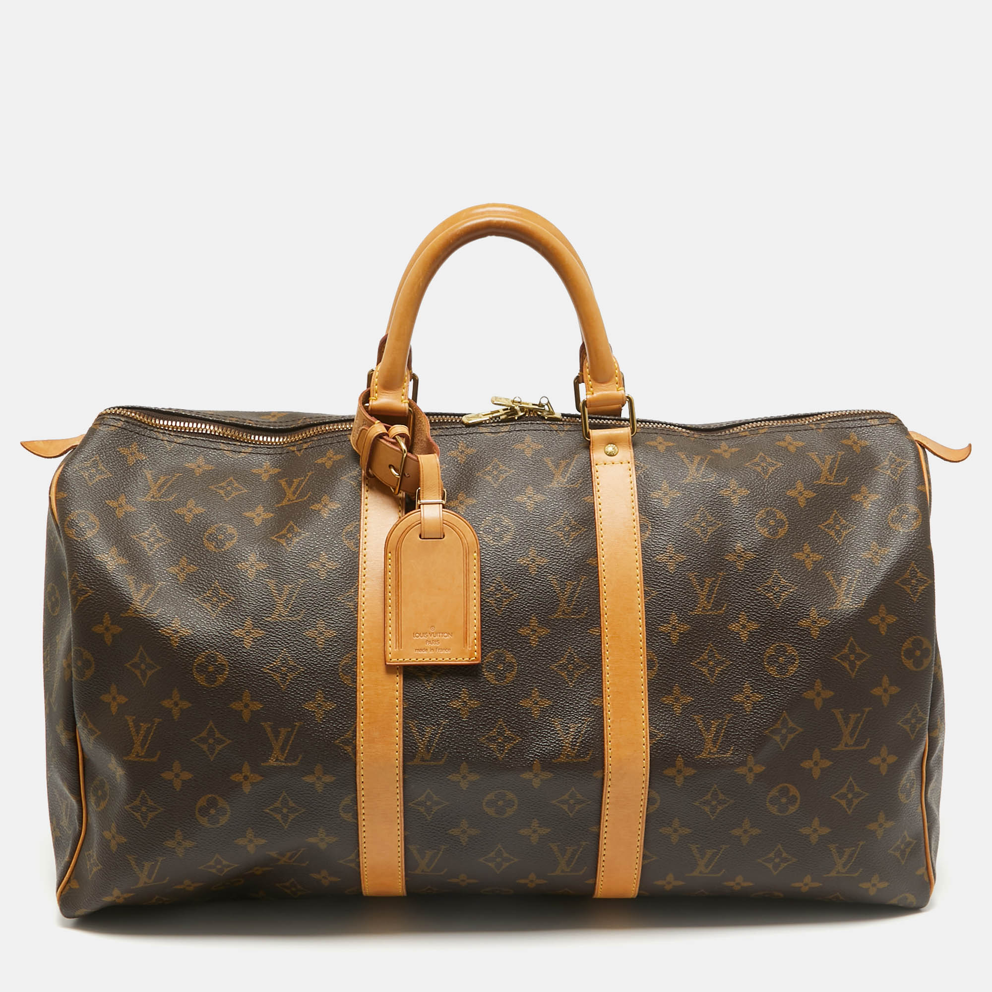 Pre-owned Louis Vuitton Monogram Canvas Keepall 50 Bag In Brown