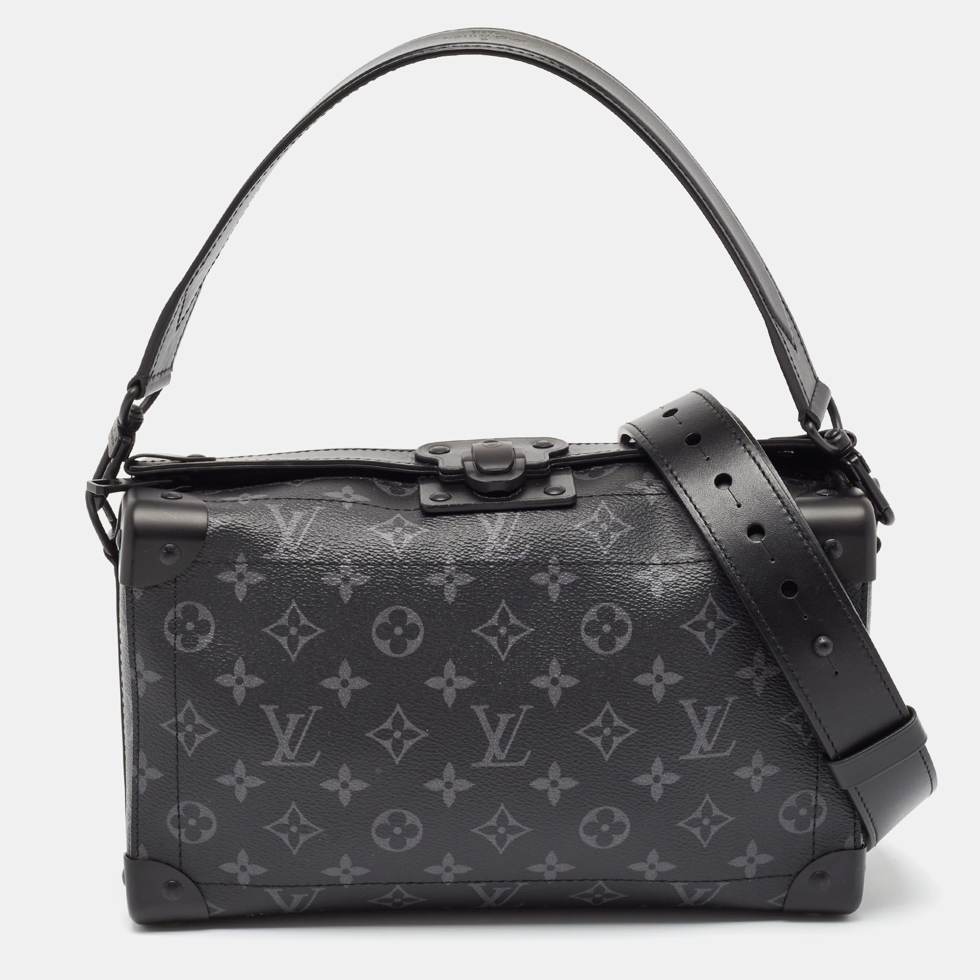 

Louis Vuitton Monogram Eclipse Canvas Soul Trunk East West Bag, Black