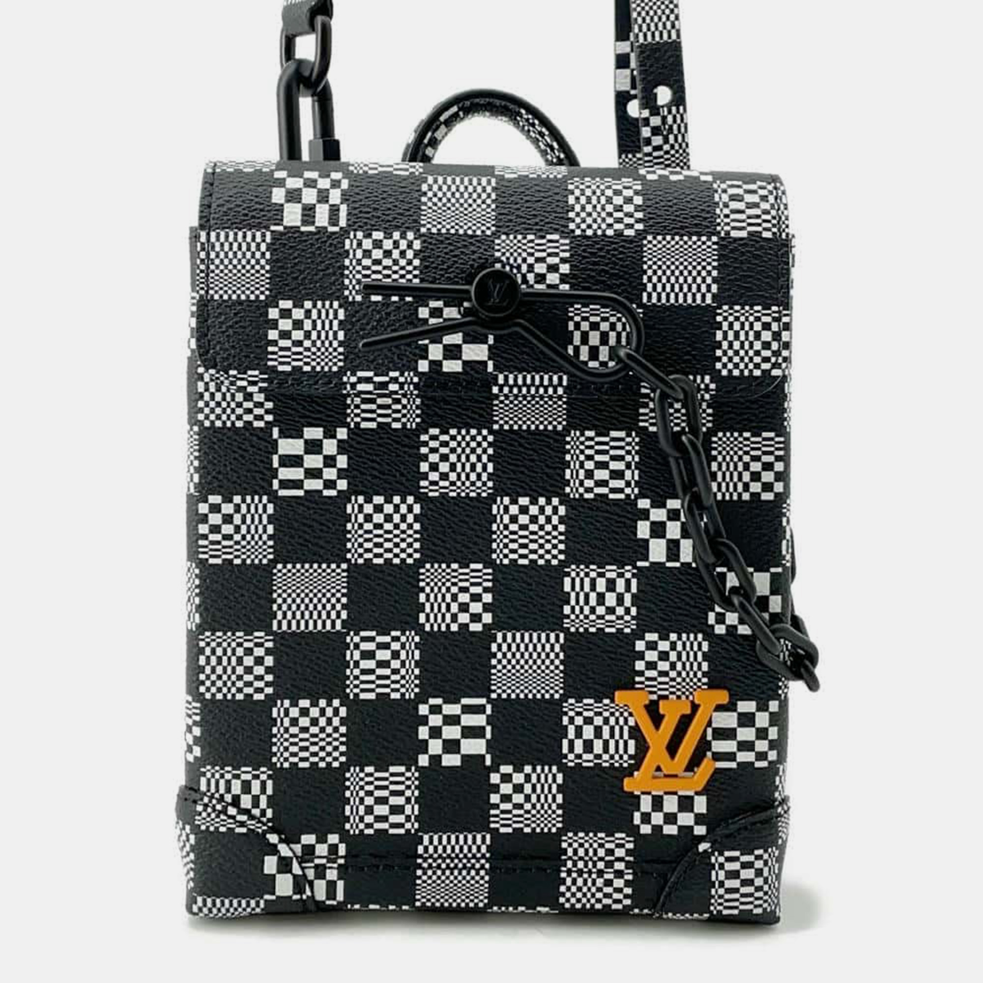 

Louis Vuitton Steamer Noir/White Damier Distorted Size  bag, Black