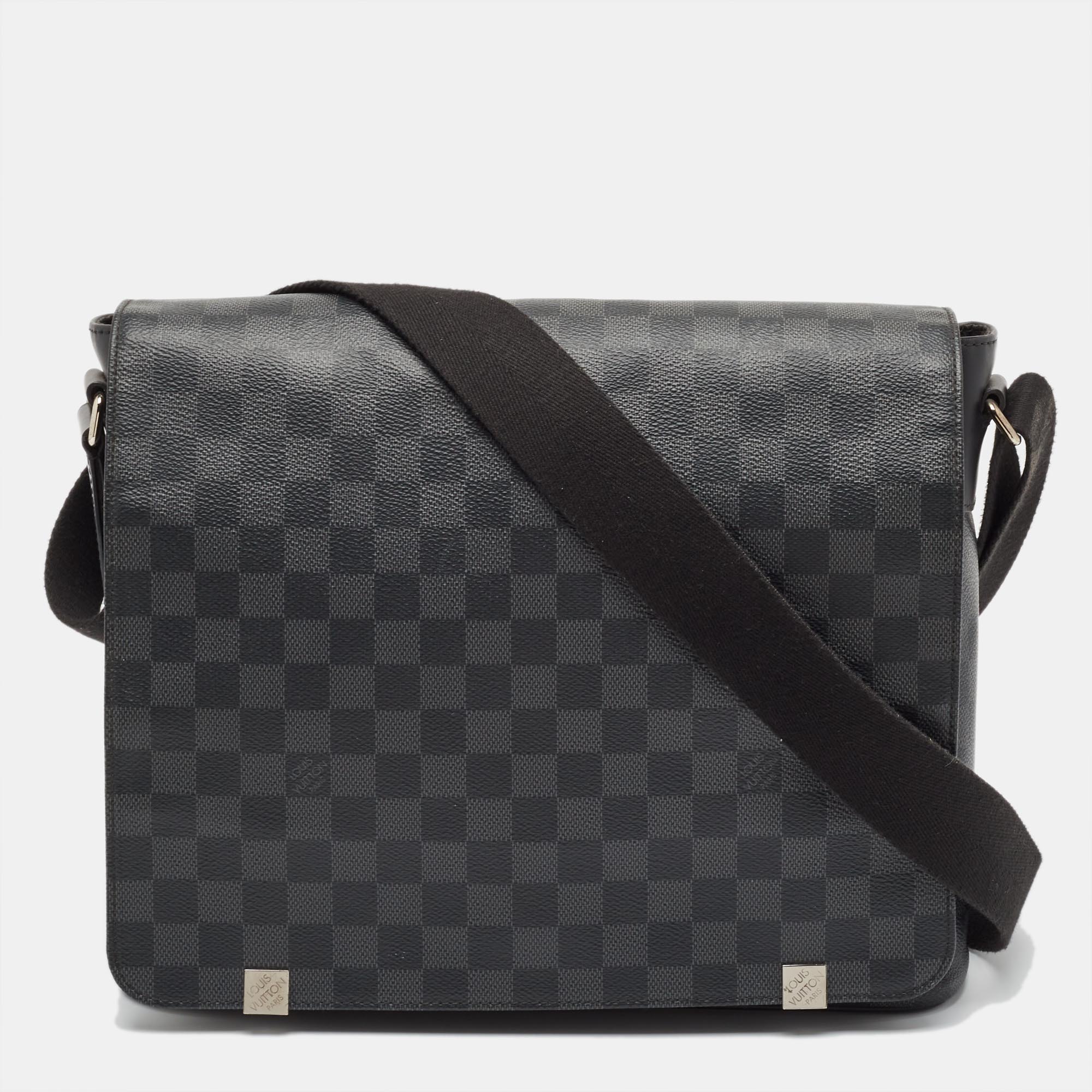 

Louis Vuitton Damier Graphite Canvas District MM Bag, Black