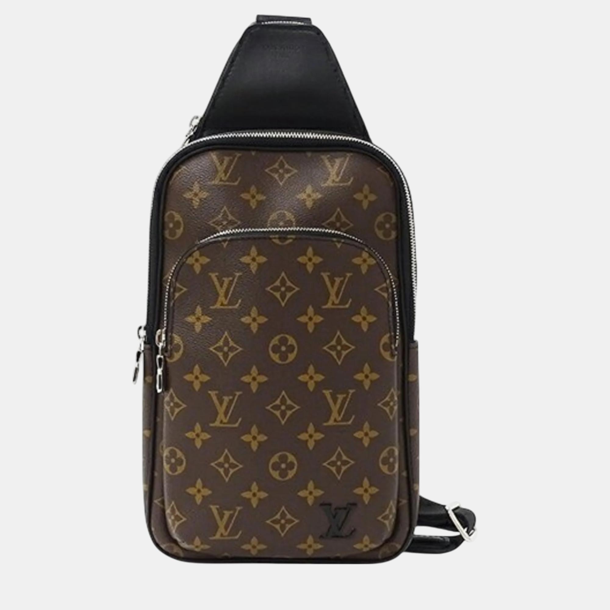 

Louis Vuitton Brown Black Monogram Macassar Shoulder Avenue Sling bag