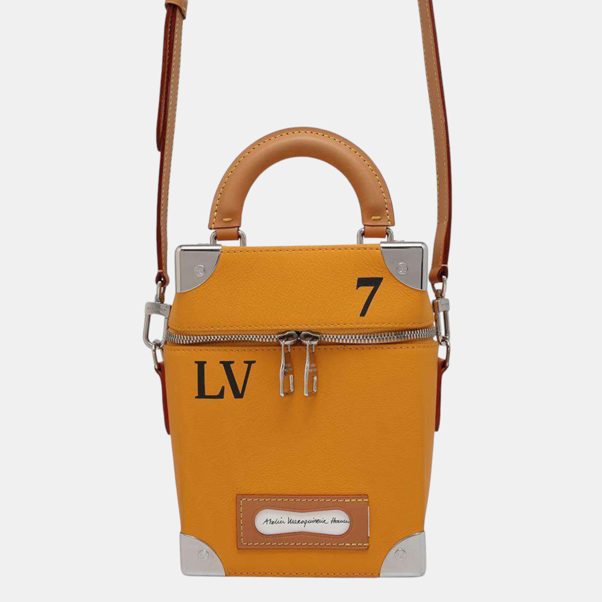 

Louis Vuitton Saffron Yellow Cowhide Leather Vertical Box Trunk