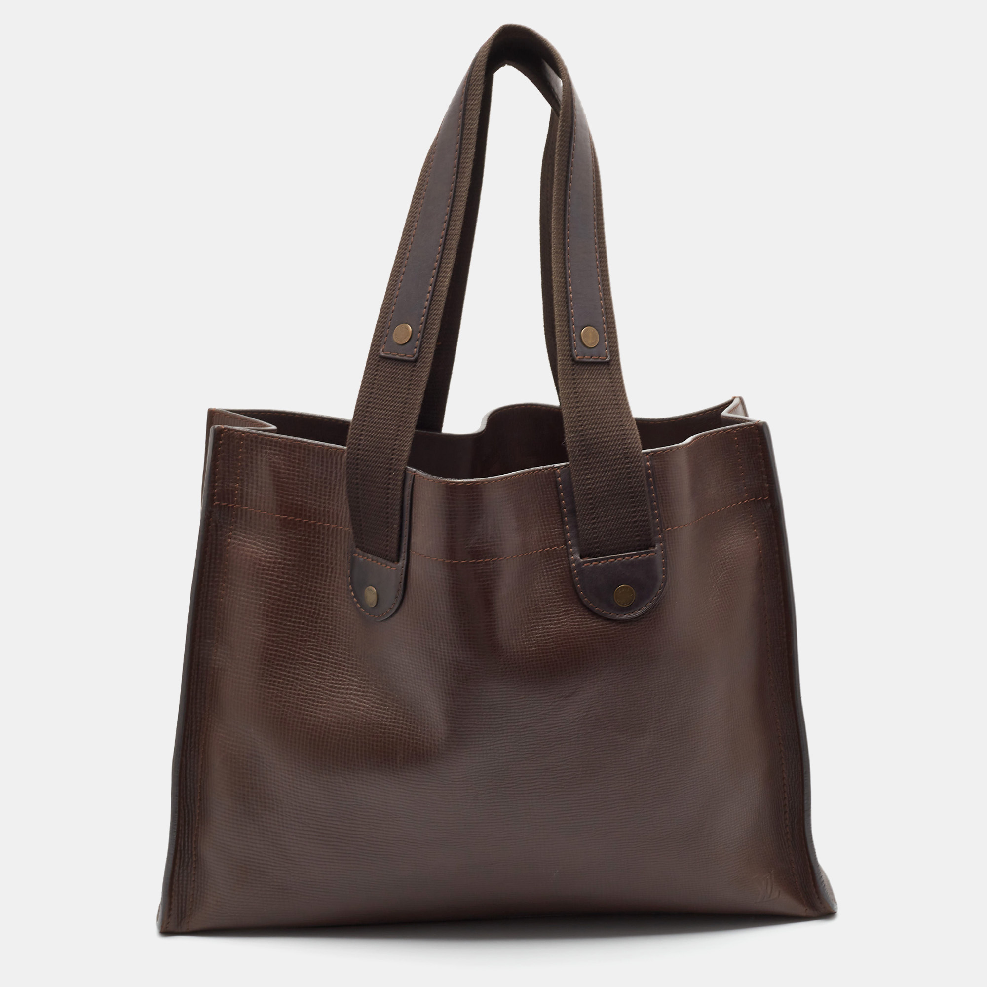 

Louis Vuitton Dark Brown Utah Leather Mohi Tote