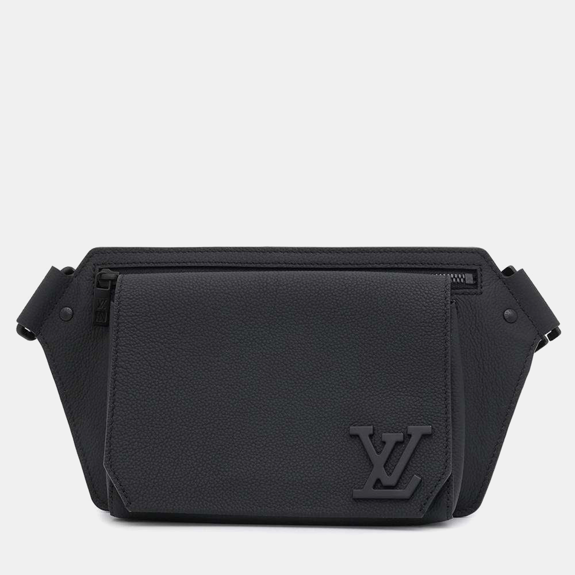 

Louis Vuitton Noir Grain Leather Takeoff Sling Bag, Black