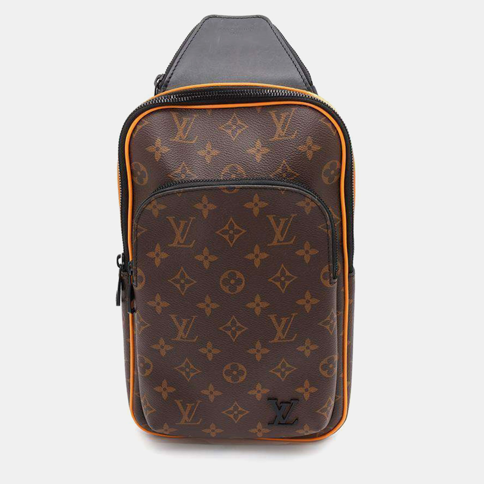 

Louis Vuitton Noir Monogram Macassar Canvas Avenue Sling Bag, Brown