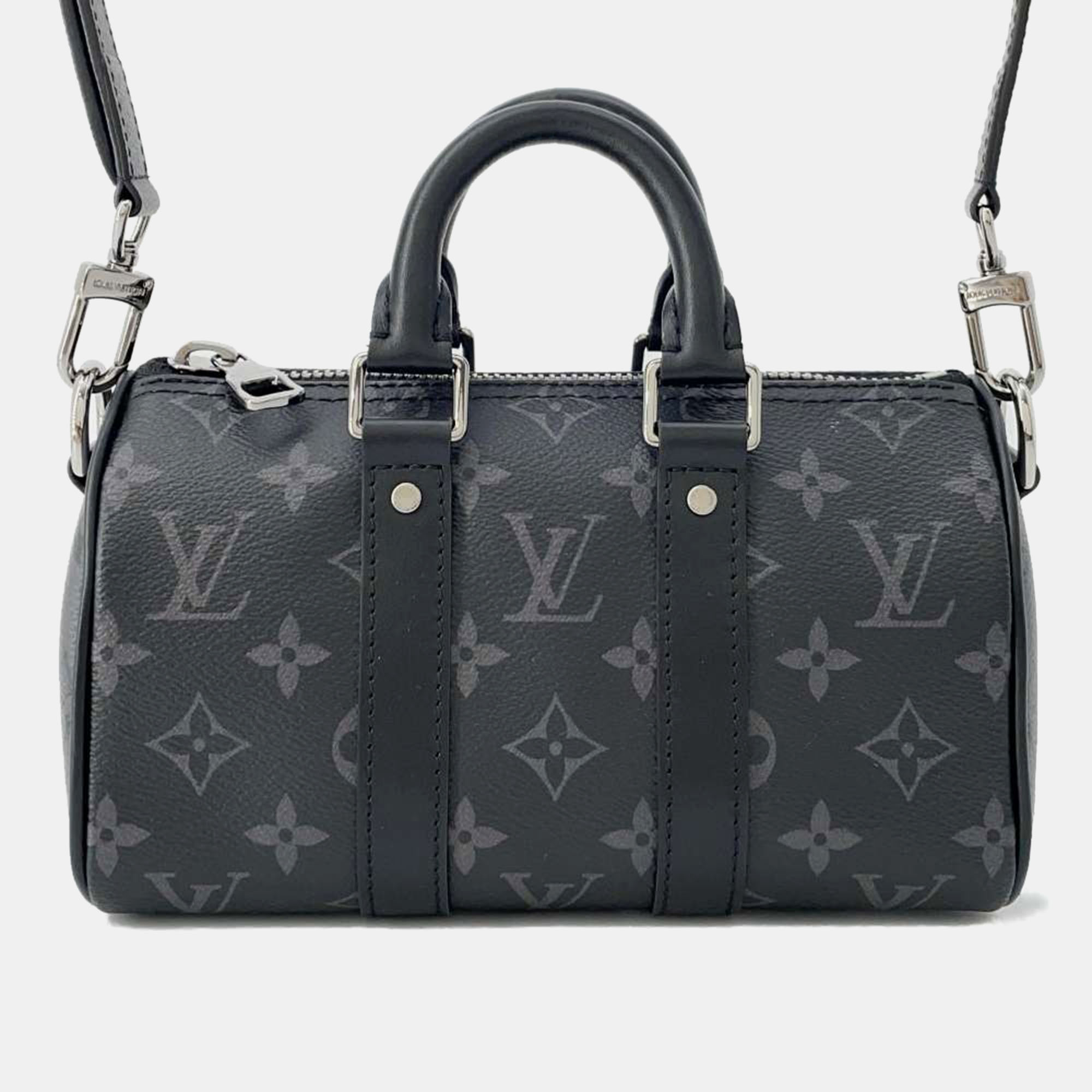 

Louis Vuitton Noir Monogram Eclipse Monogram Eclipse Reverse Keepall Bag Size, Black