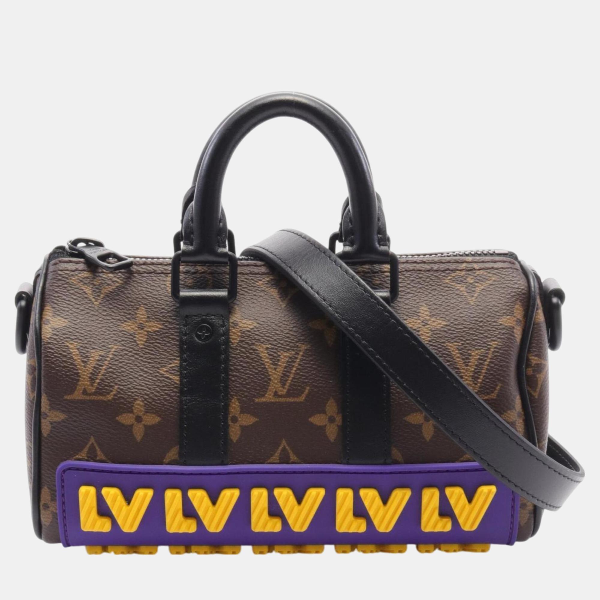 

Louis Vuitton Brown Black Multicolor Coated Canvas Leather Monogram Keepall  Lv Rubber Tote Bag