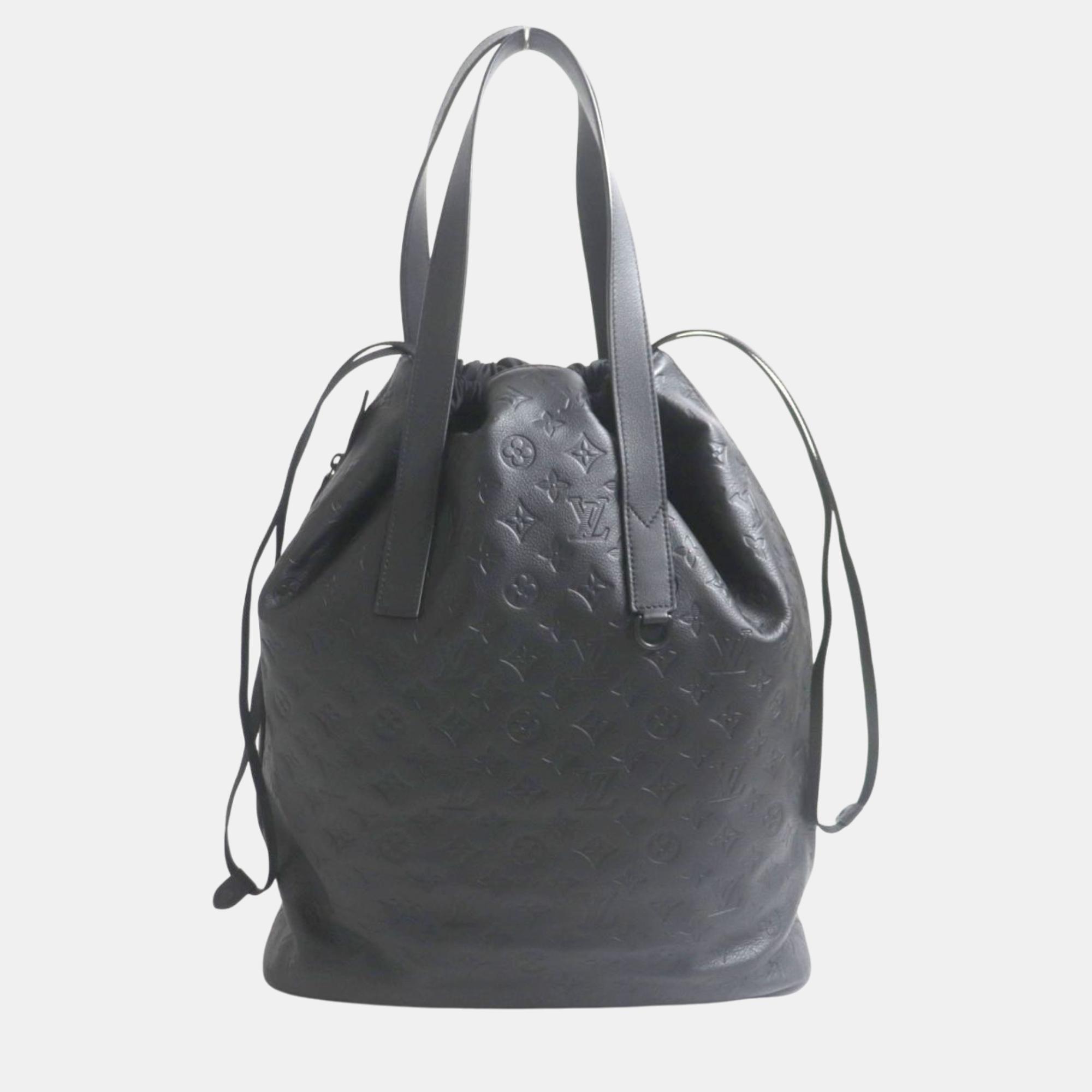 

Louis Vuitton Black Leather Monogram Shadow Helmet Bag