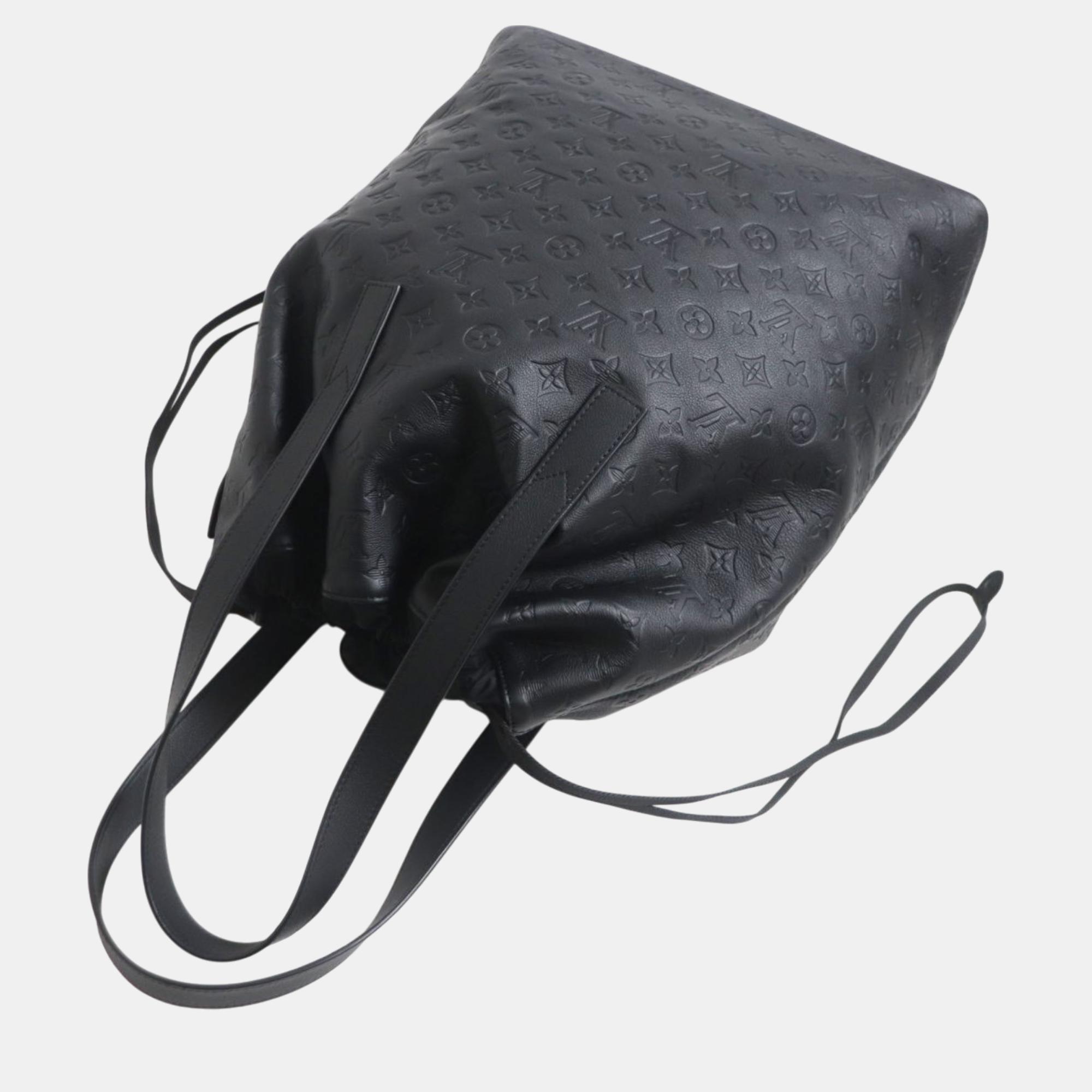 Louis Vuitton Black Leather Monogram Shadow Helmet Bag 3