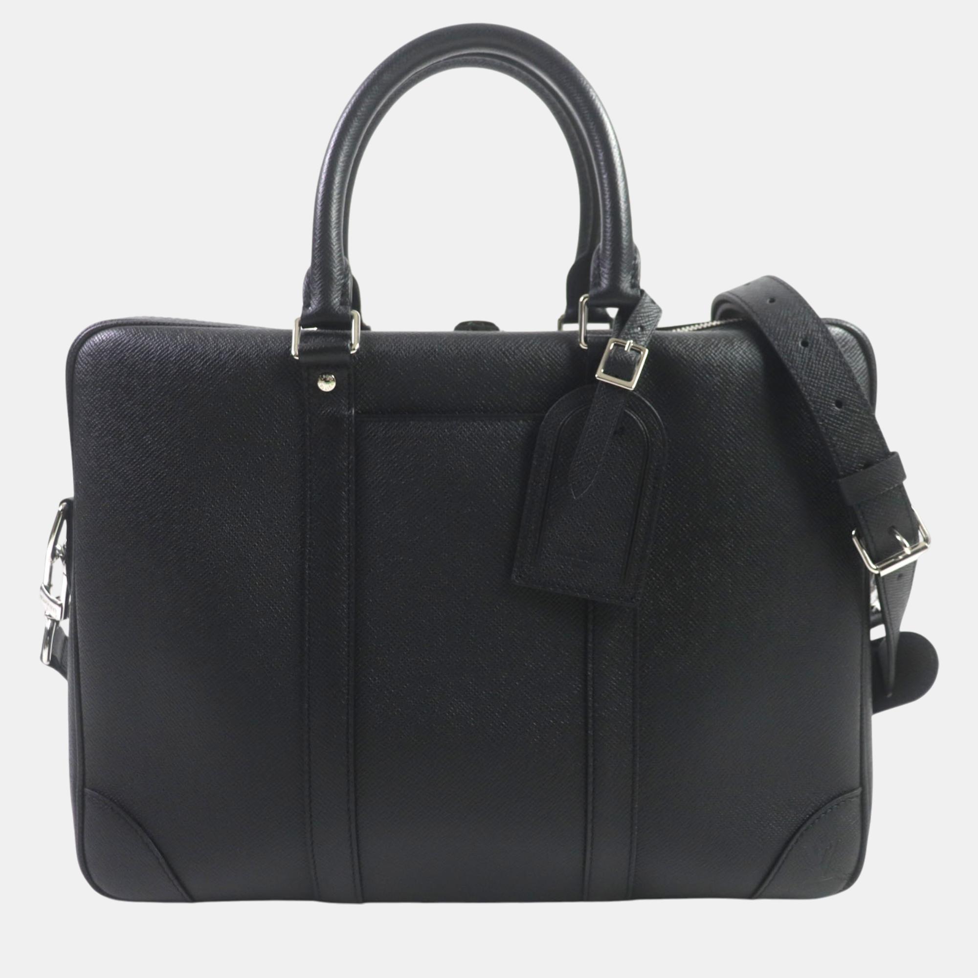 

Louis Vuitton Black Leather Taiga Leather Briefcase