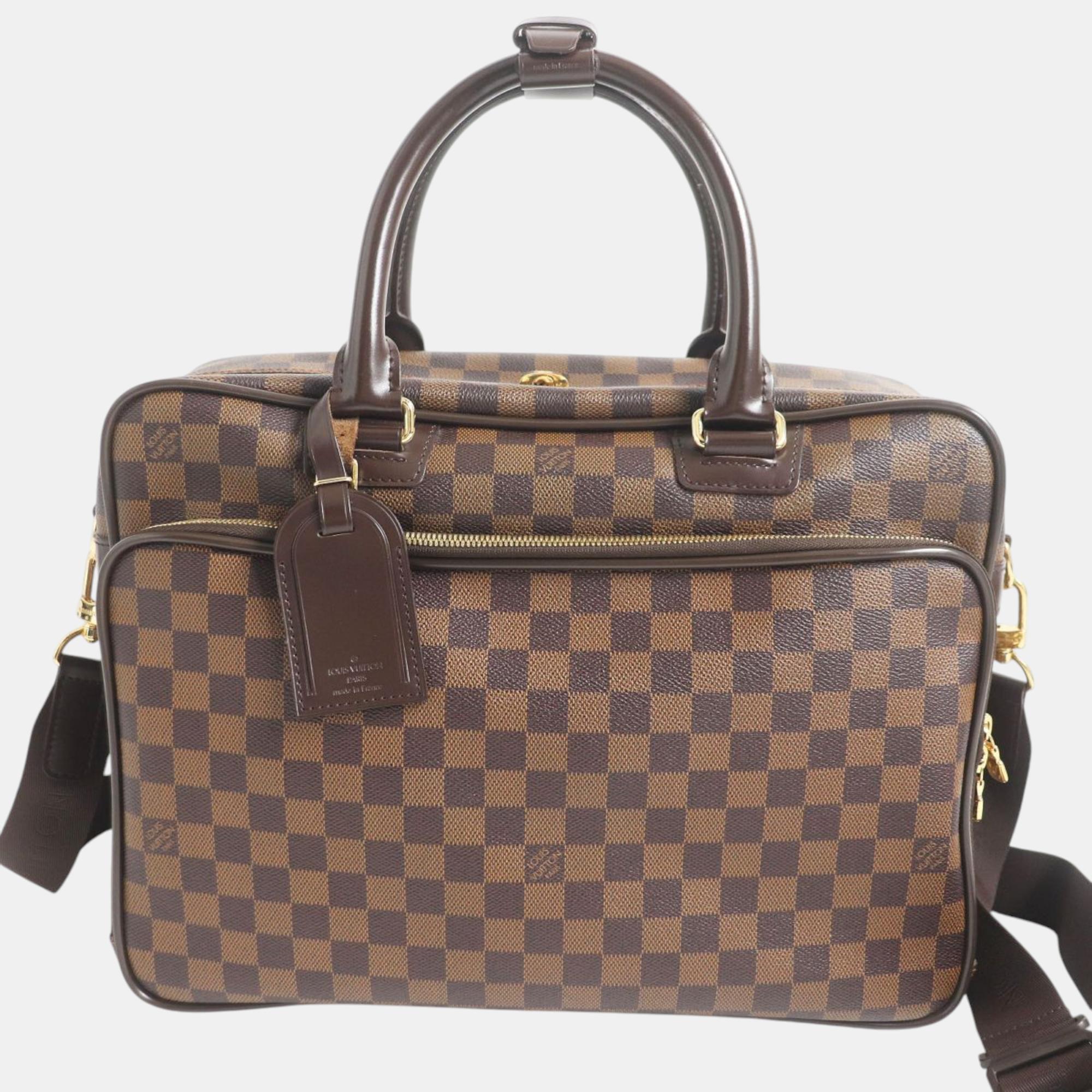 

Louis Vuitton Brown Canvas Damier Ikar Briefcase Shoulder Bag