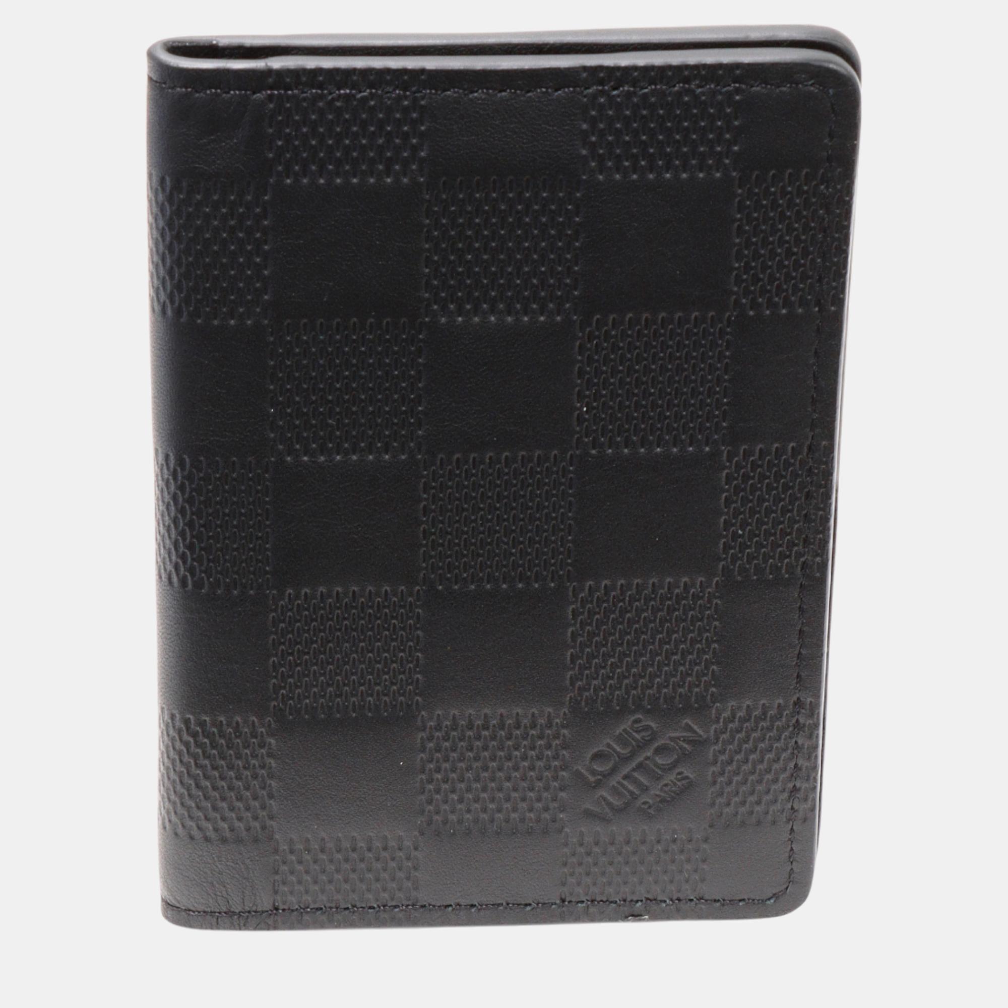 

Louis Vuitton Black Canvas Leather Organizer De Poche Card Case