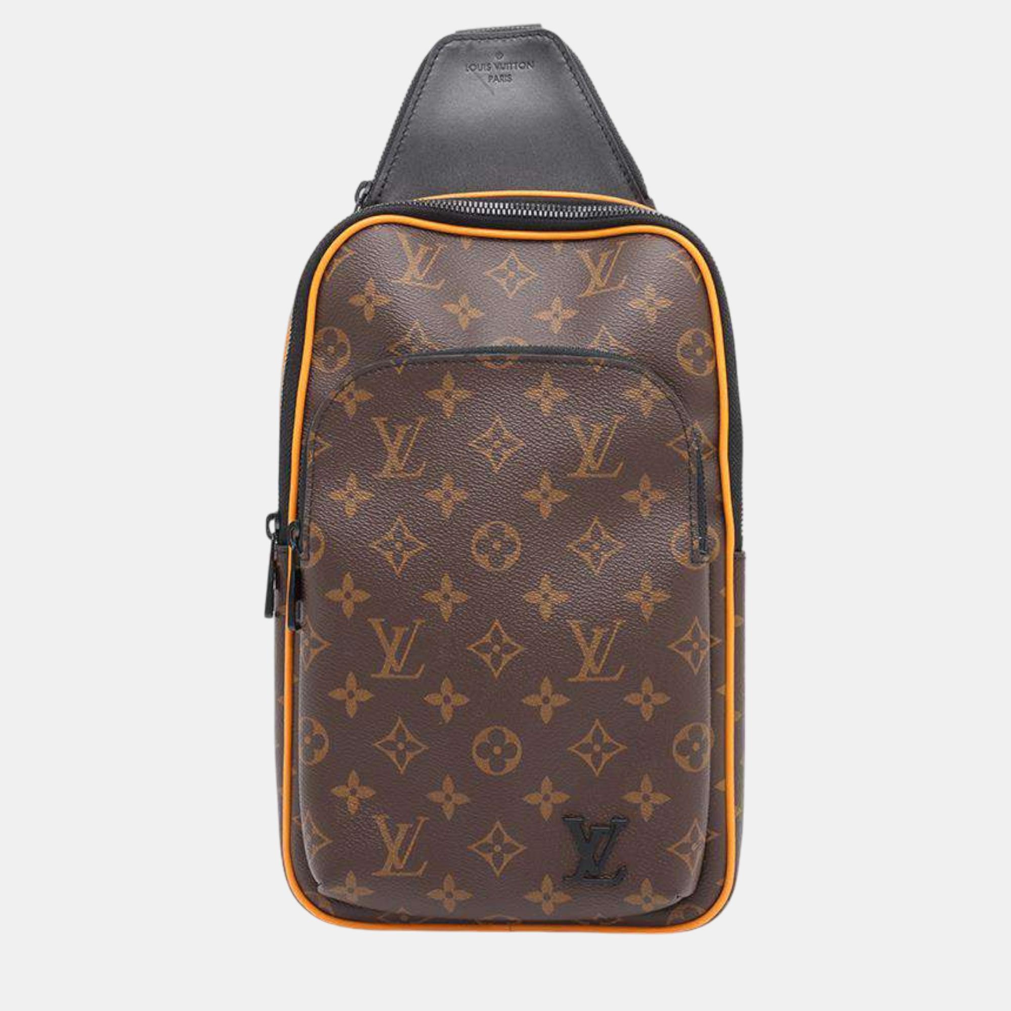 

Louis Vuitton Noir Monogram Macassar Canvas Avenue Sling Bag, Brown